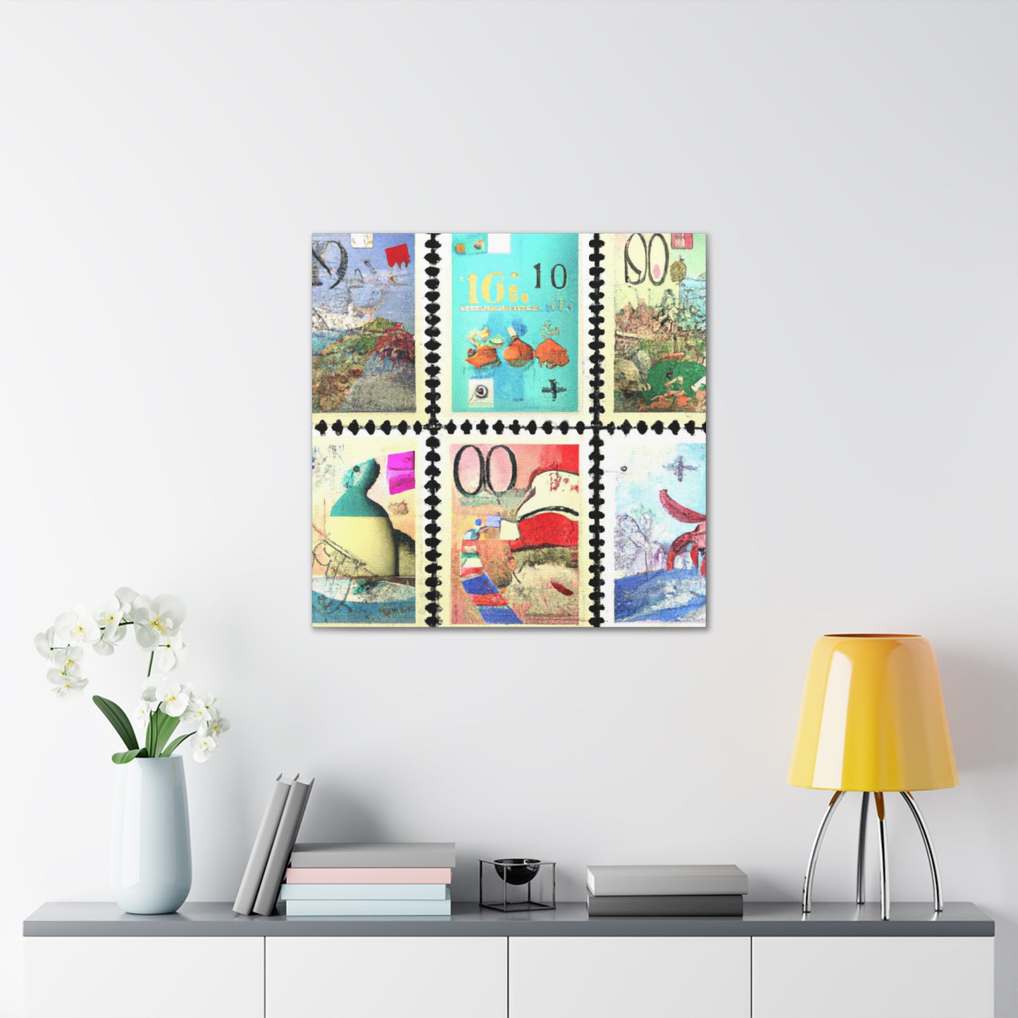 Globelilies - Postage Stamp Collector Canvas Wall Art