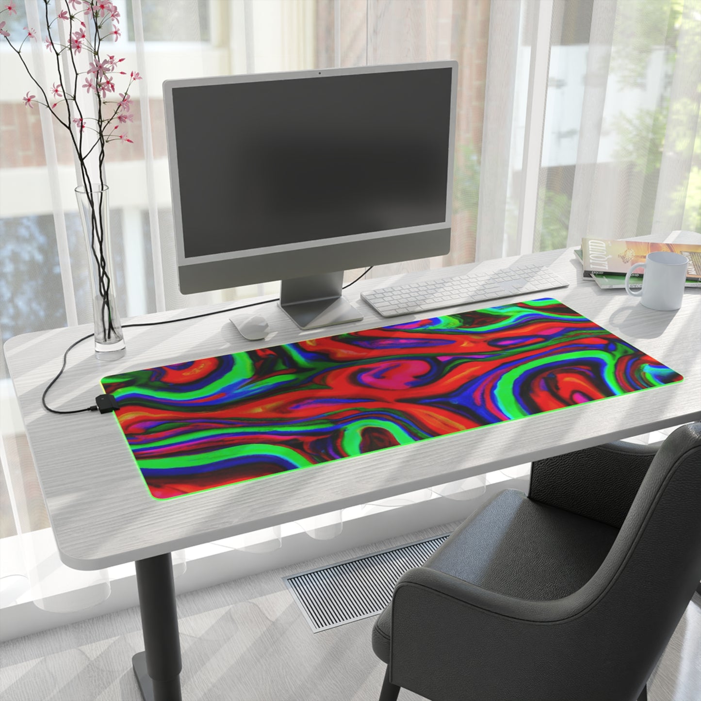 Rocky Rebel - Psychedelic Trippy LED Light Up Gaming Mouse Pad