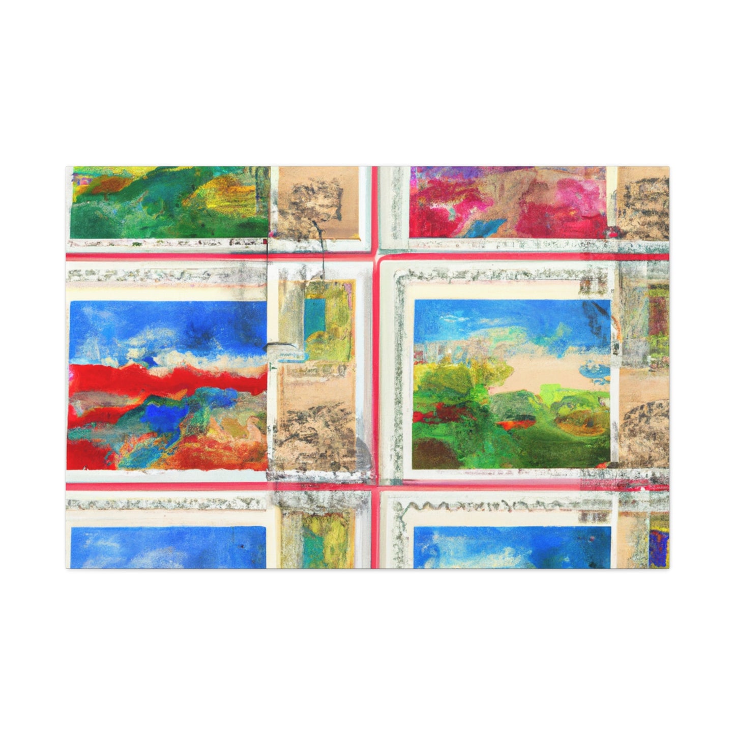 Global Express Stamps - Postage Stamp Collector Canvas Wall Art