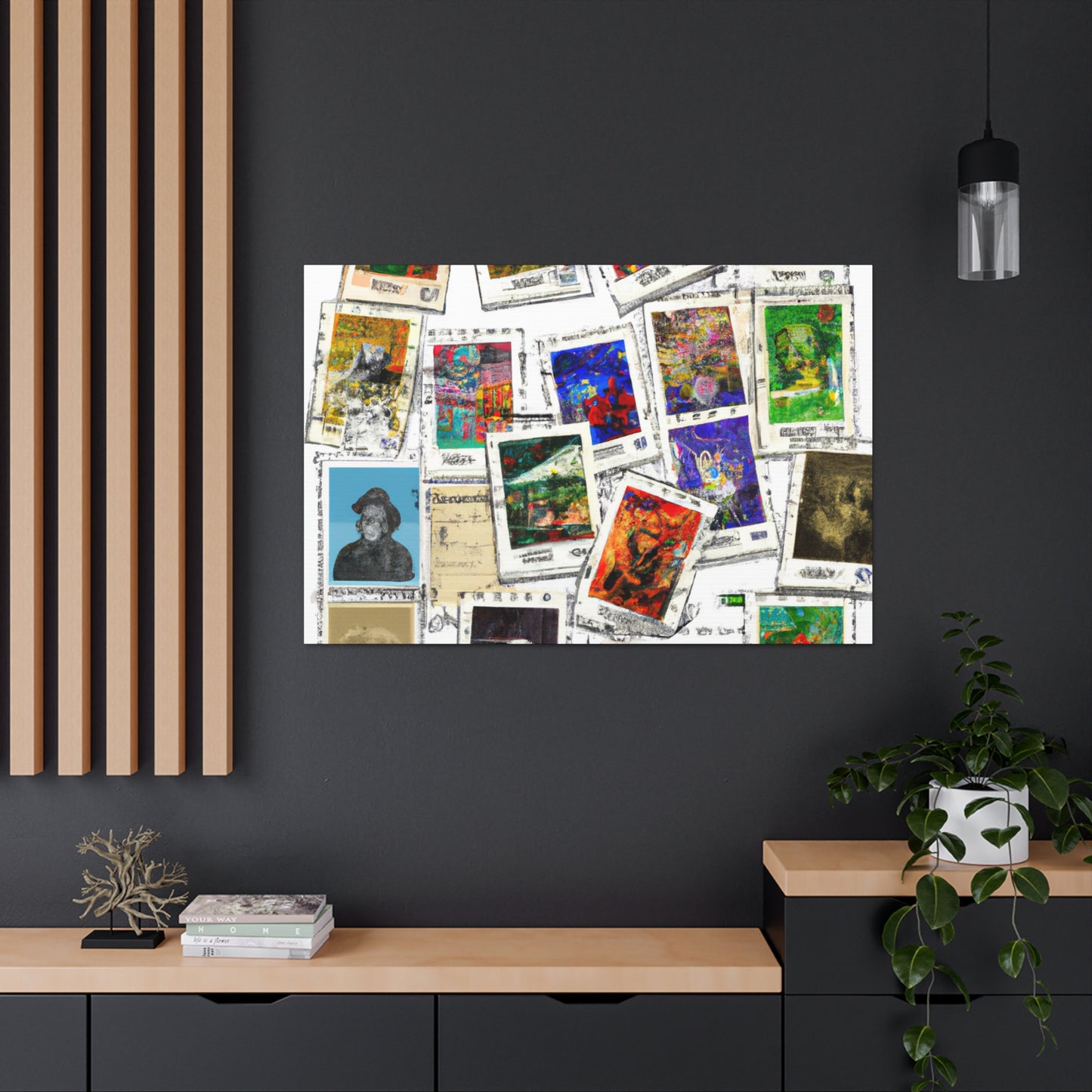 Global Harmony Stamps - Postage Stamp Collector Canvas Wall Art