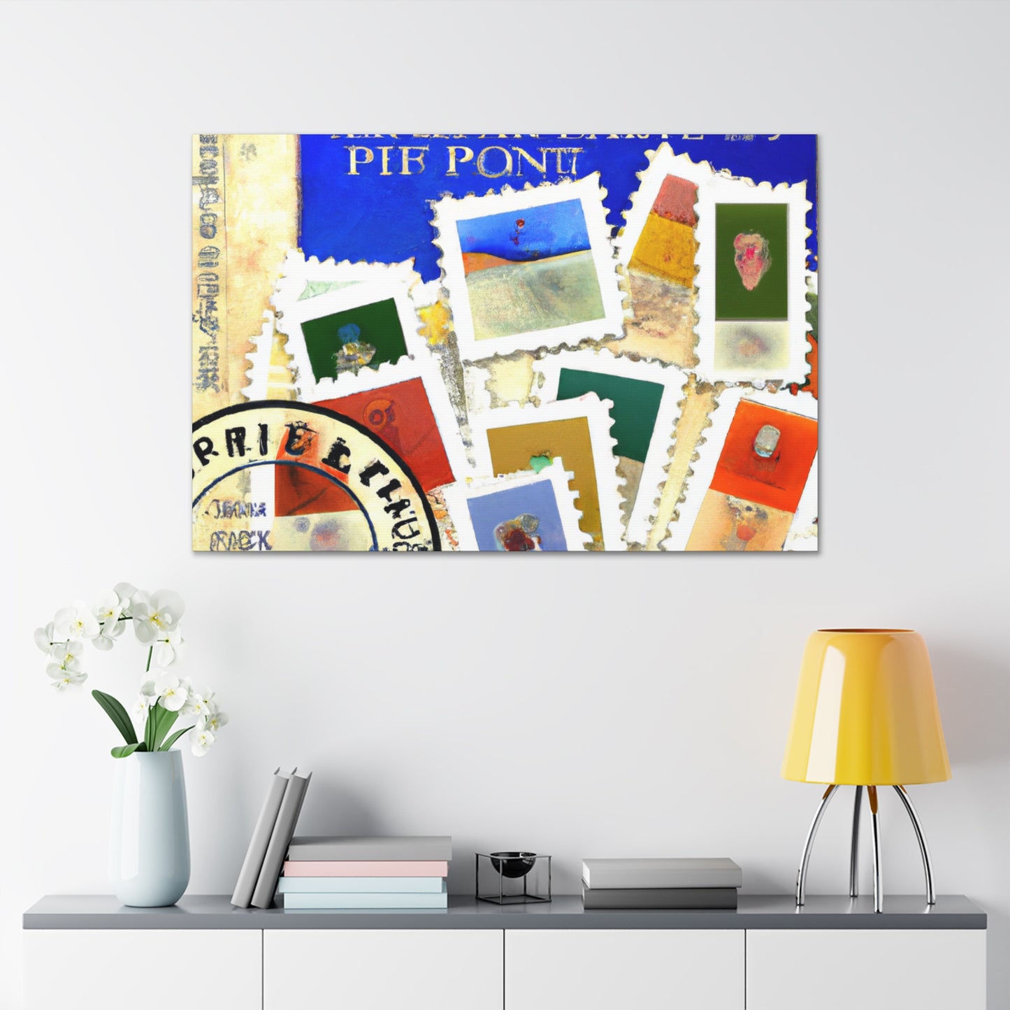 Globetrotting Stamps - Postage Stamp Collector Canvas Wall Art