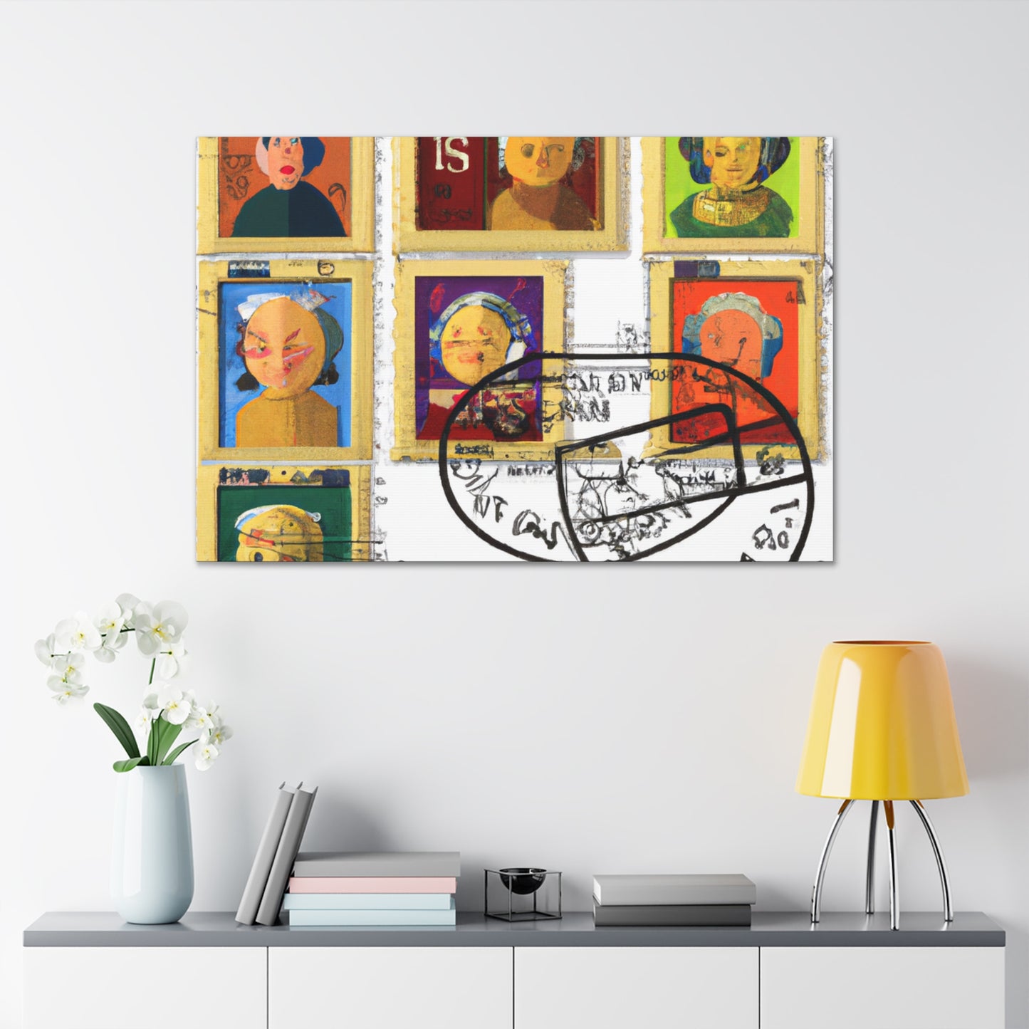 World Wonders Stamps - Postage Stamp Collector Canvas Wall Art