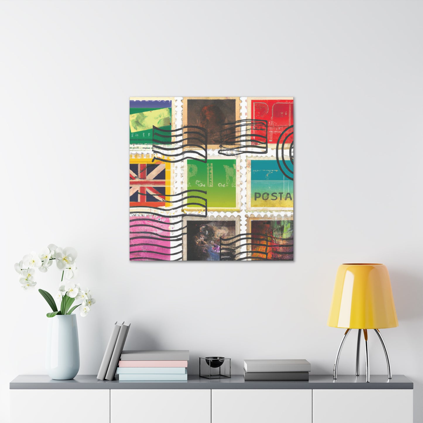 "Global Voyages" - Postage Stamp Collector Canvas Wall Art