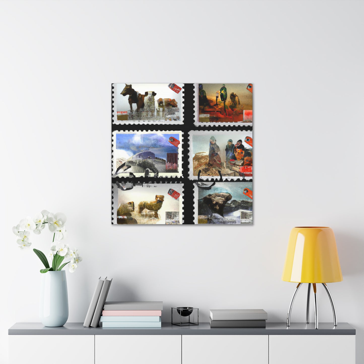 Global Grandeur Stamps - Postage Stamp Collector Canvas Wall Art