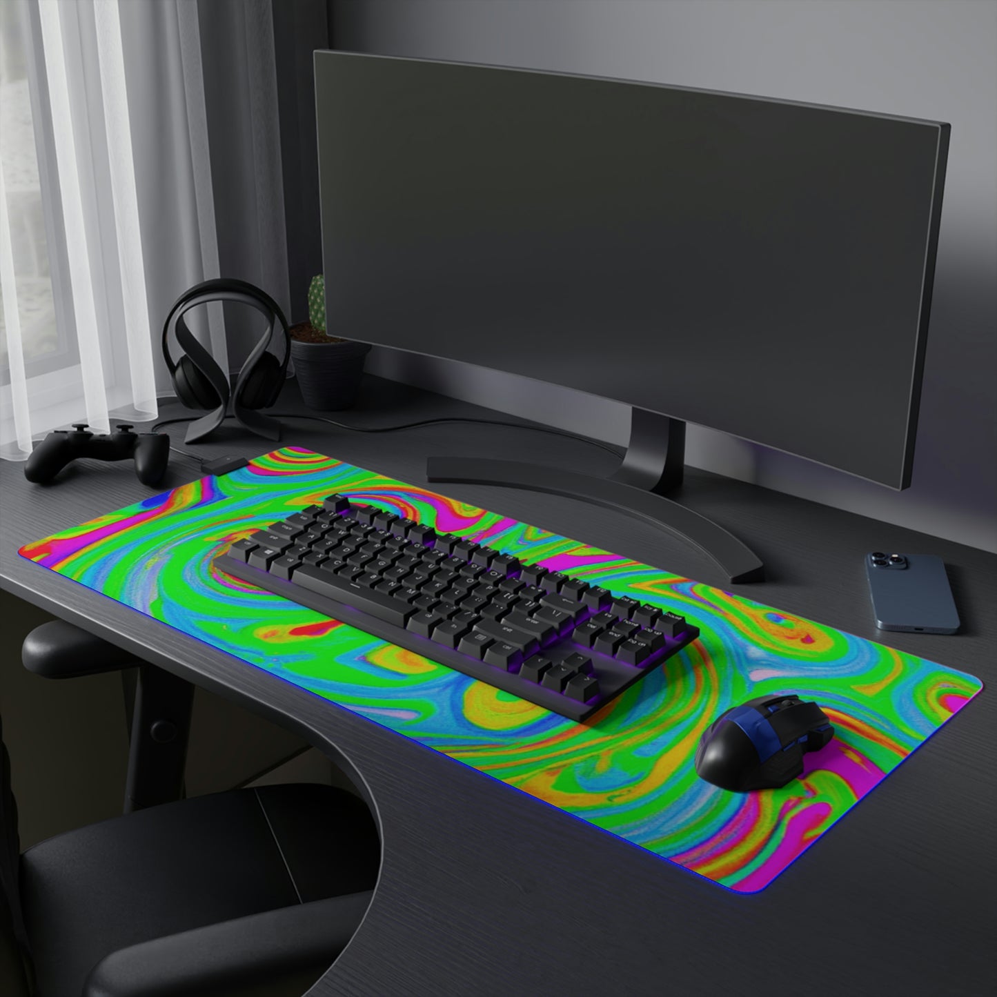 Gus 'The Groove' Gatsby - Psychedelic Trippy LED Light Up Gaming Mouse Pad