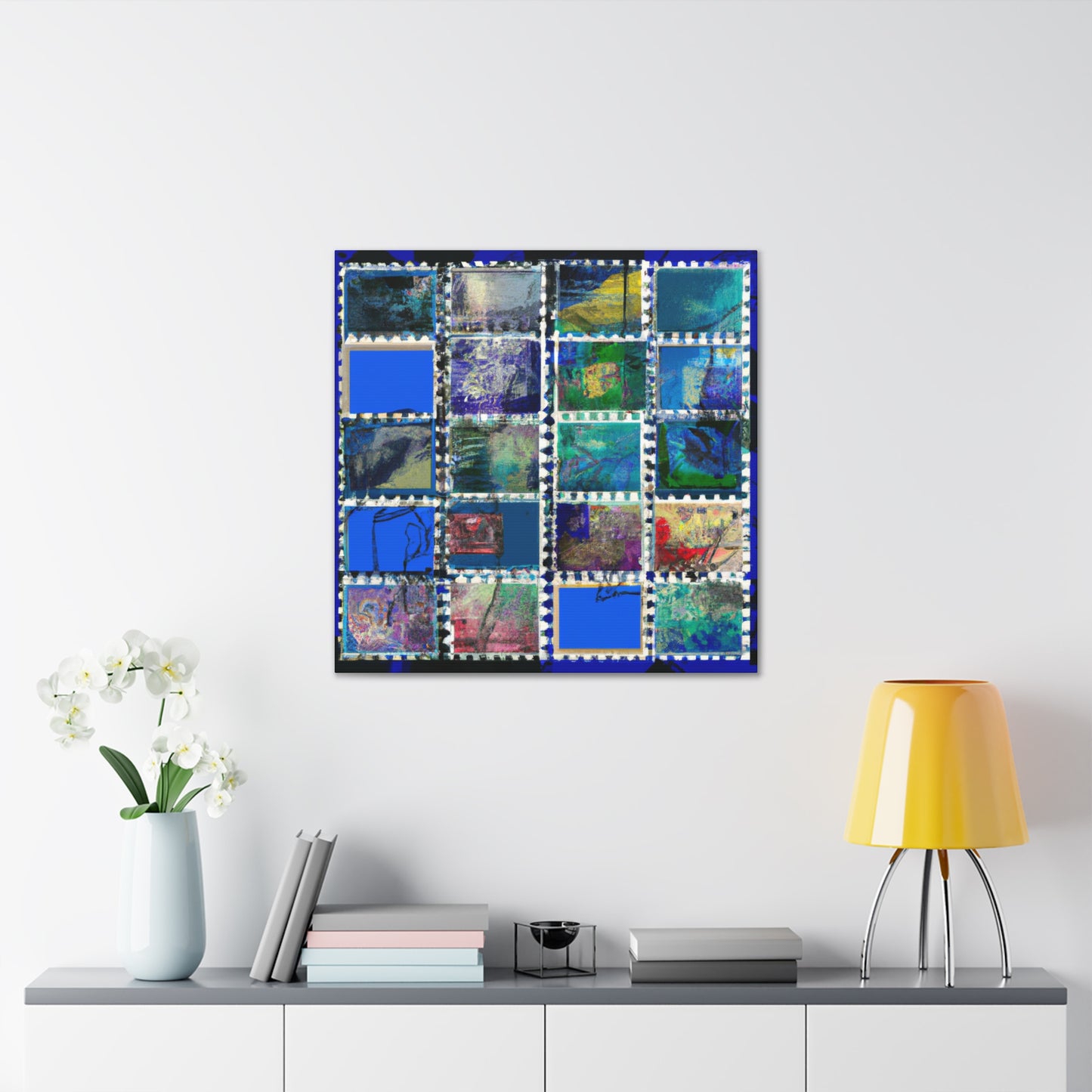 Cultural Celebrations: Global Wonders - Postage Stamp Collector Canvas Wall Art