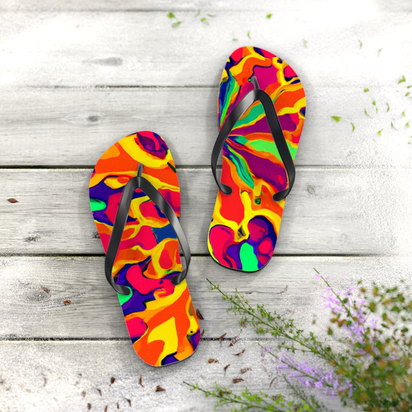 Caleb Shoefoot - Psychedelic Trippy Flip Flop Beach Sandals