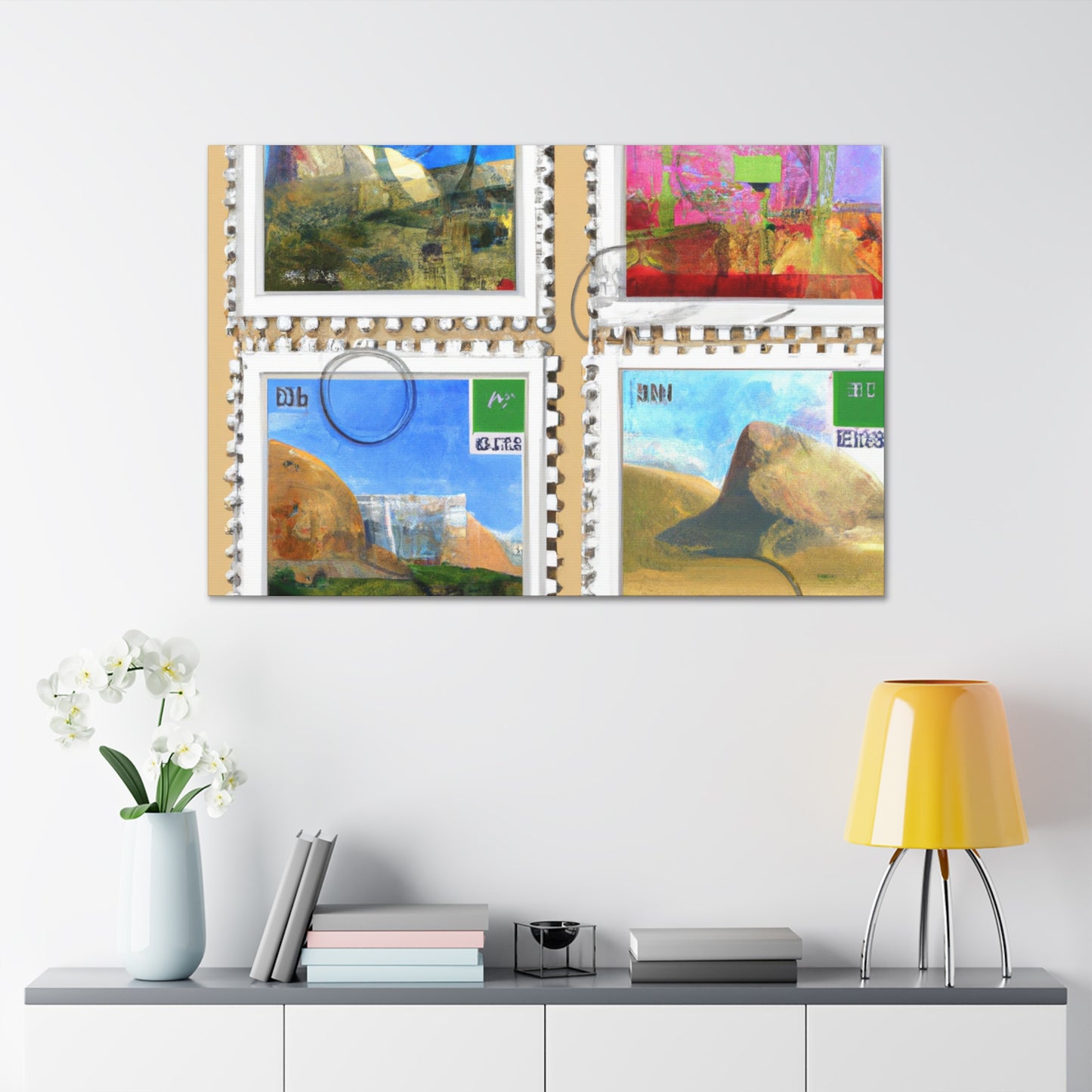 "Global Artistry" - Postage Stamp Collector Canvas Wall Art