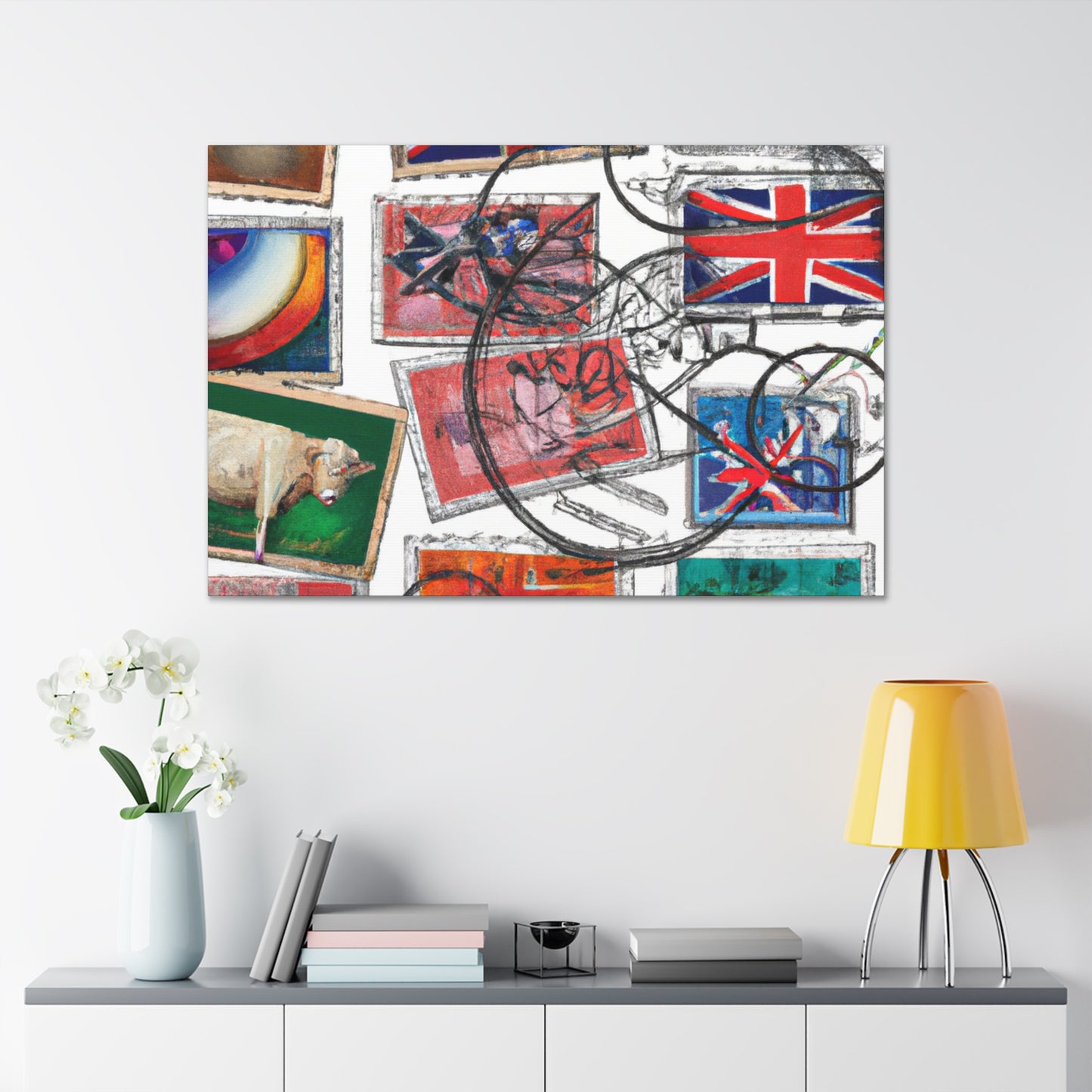 Global Commemorative Stamps - Postage Stamp Collector Canvas Wall Art