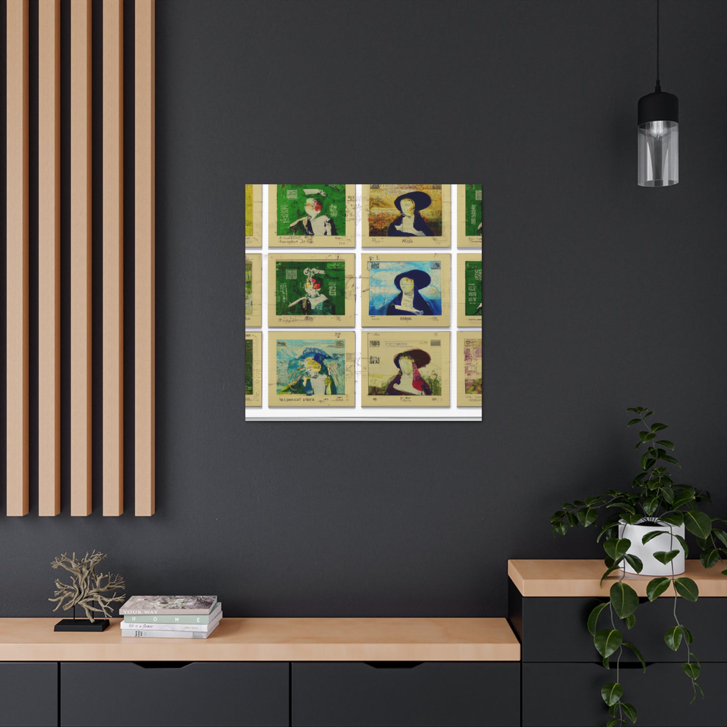 Time Travelers: Capturing Global Histories - Postage Stamp Collector Canvas Wall Art