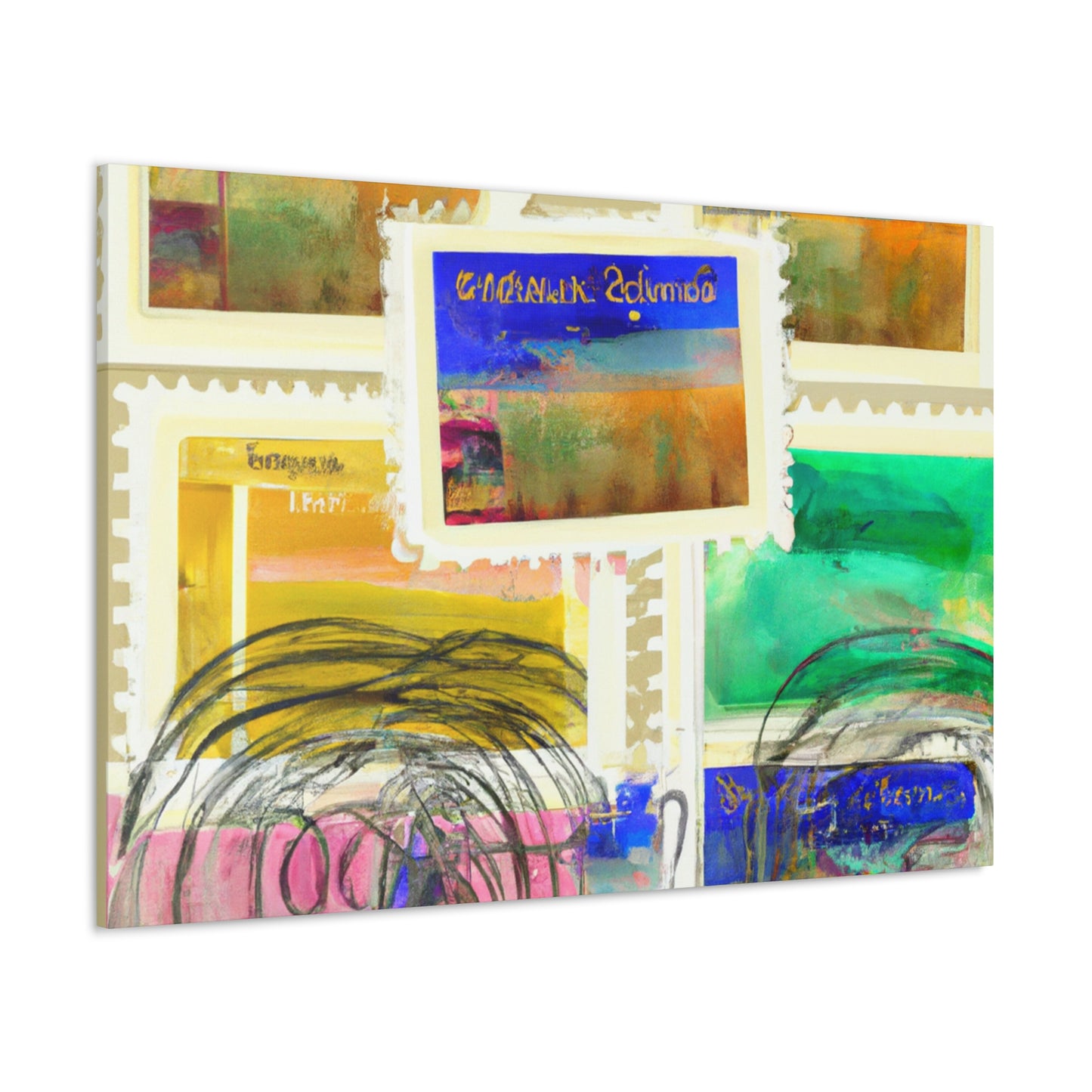 Global Citizens Stamps - Postage Stamp Collector Canvas Wall Art