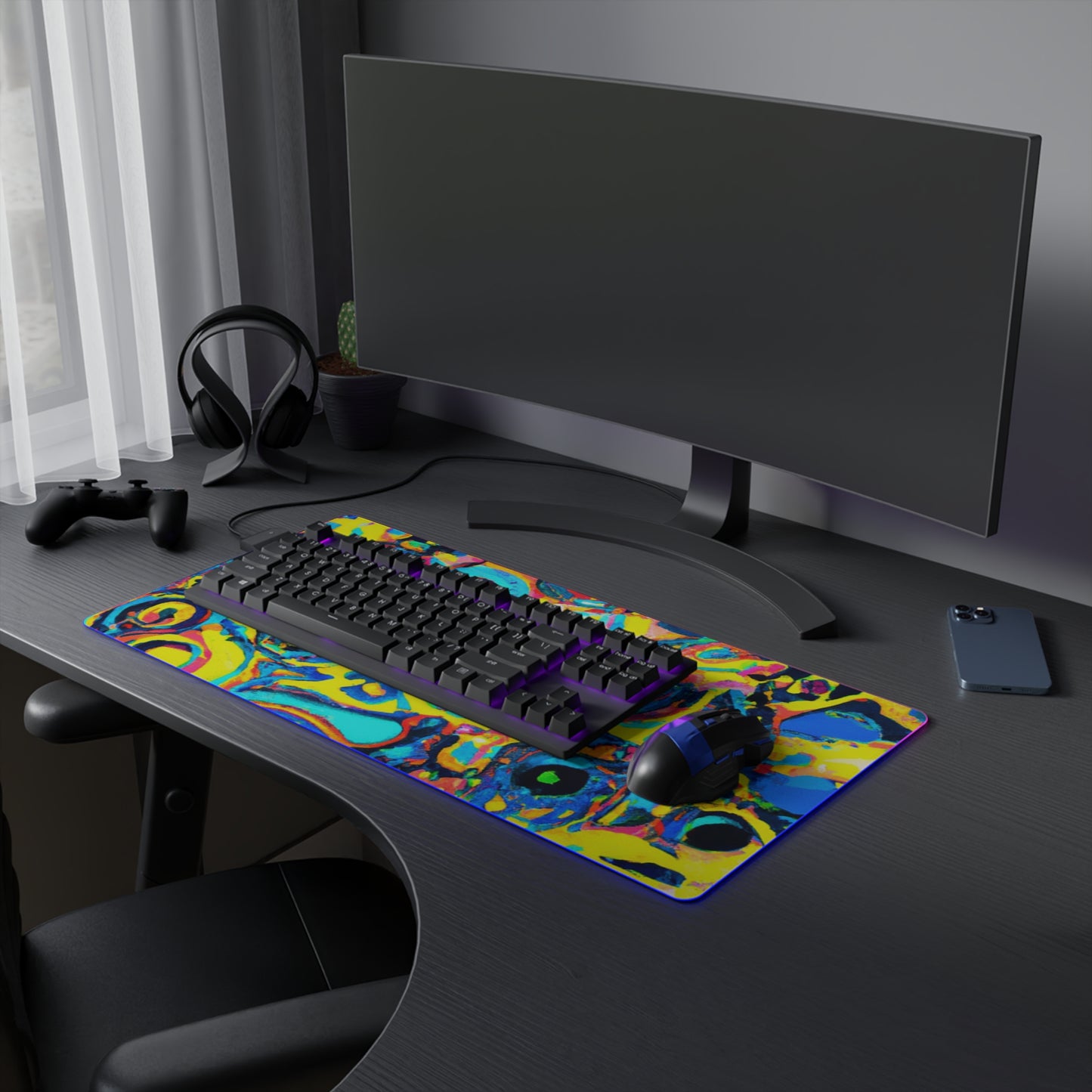 Sally Sailor - Psychedelic Trippy LED Light Up Gaming Mouse Pad