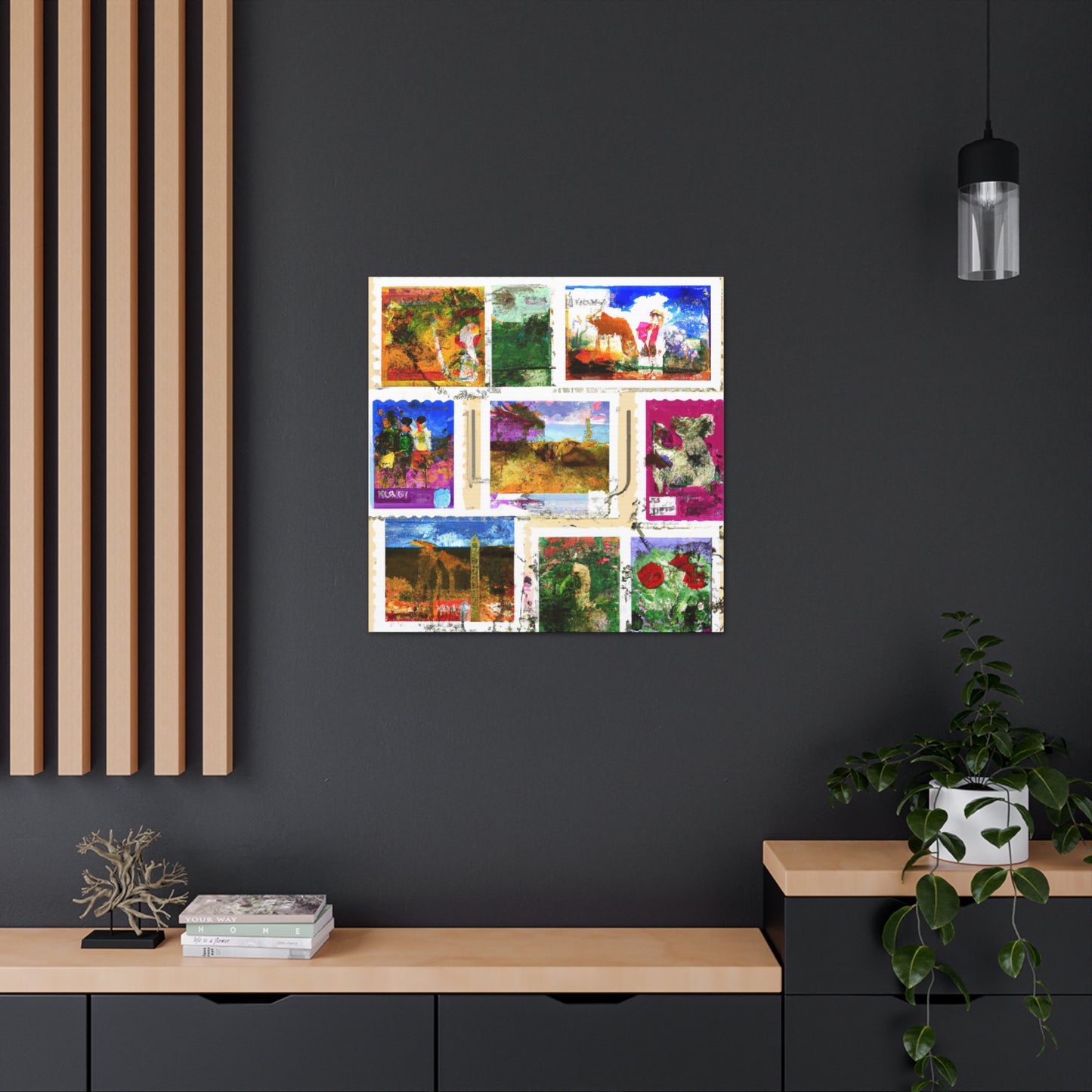 Global Expressions Stamps - Postage Stamp Collector Canvas Wall Art