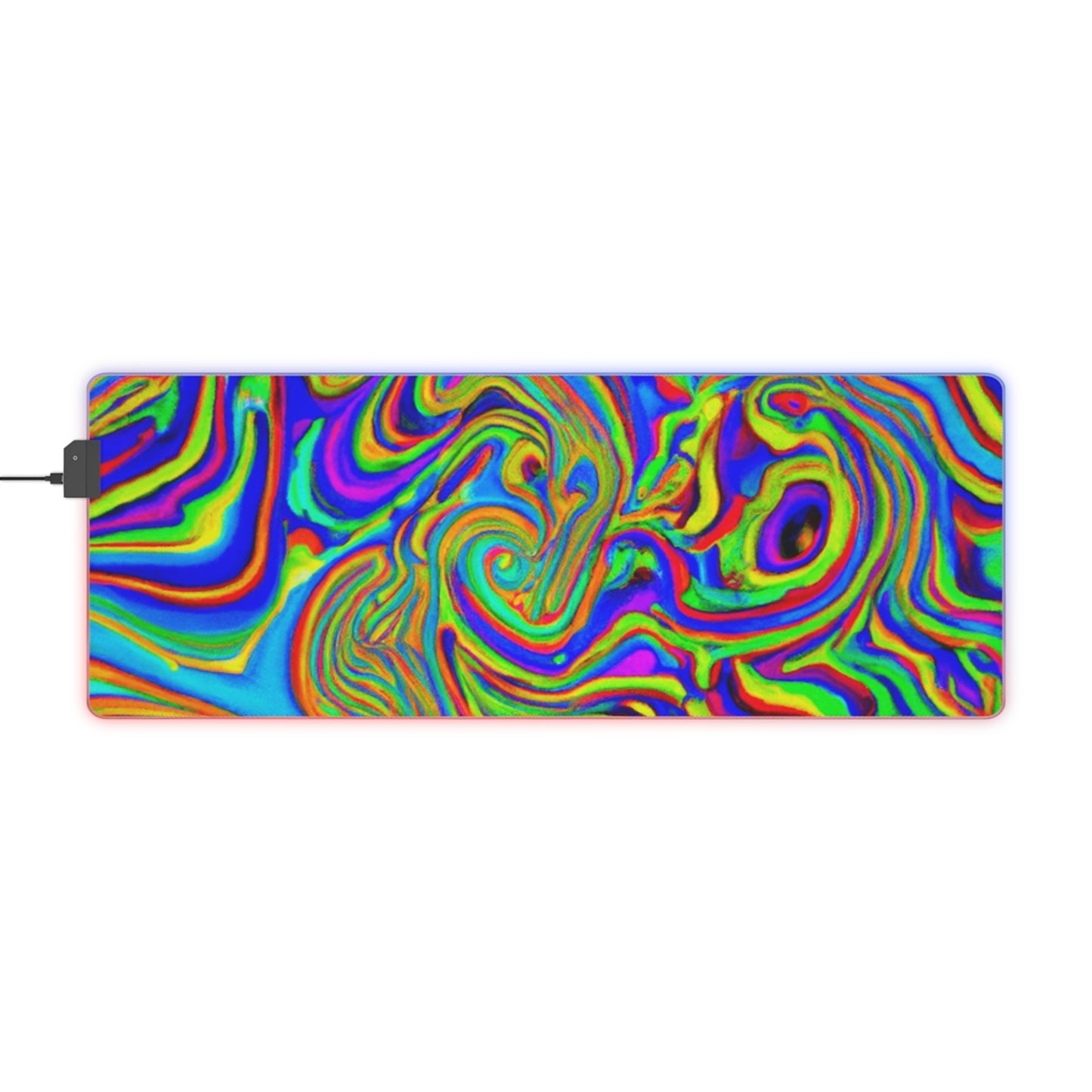 Rocky Rockmoner - Psychedelic Trippy LED Light Up Gaming Mouse Pad