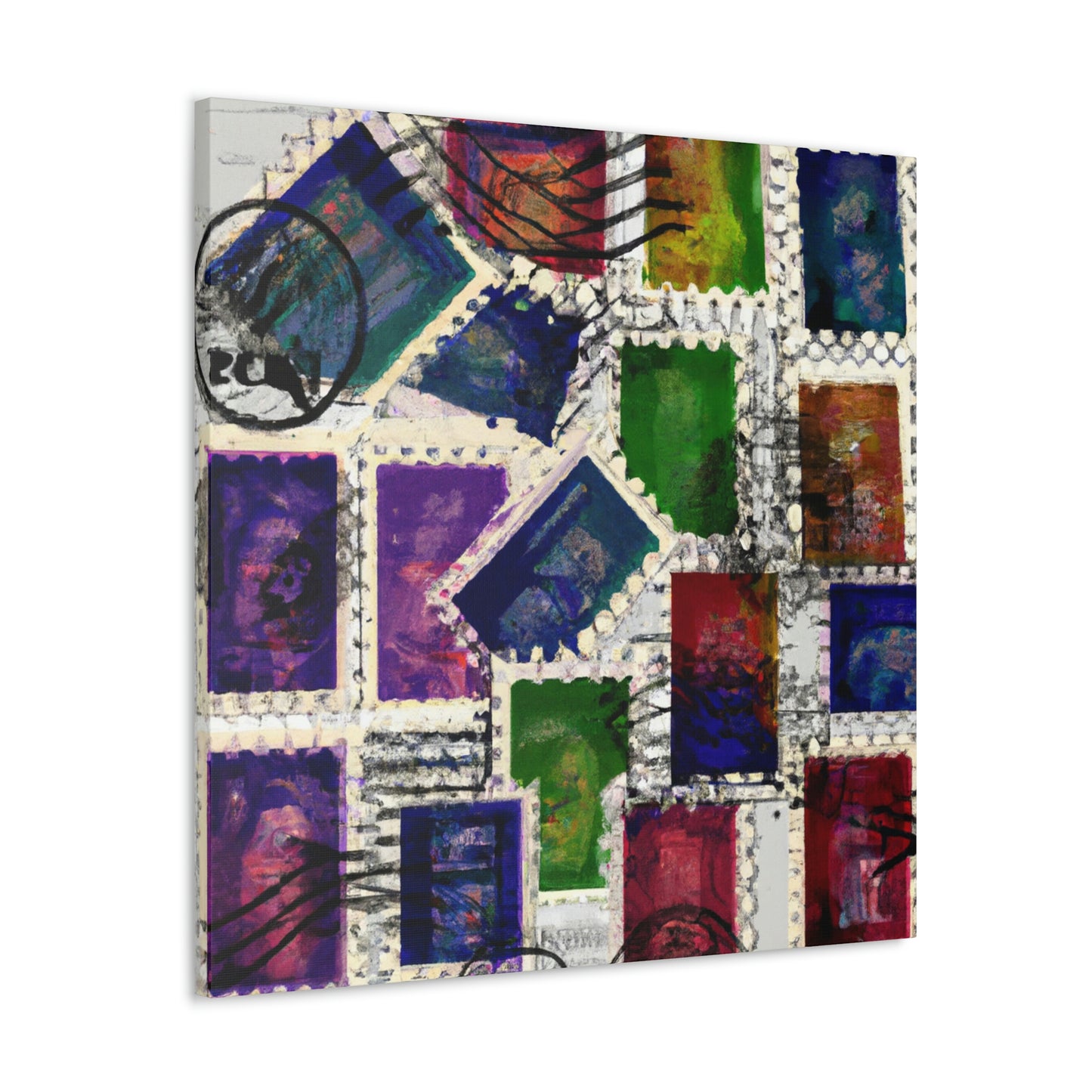 "Wonders of the World" Stamps - Postage Stamp Collector Canvas Wall Art