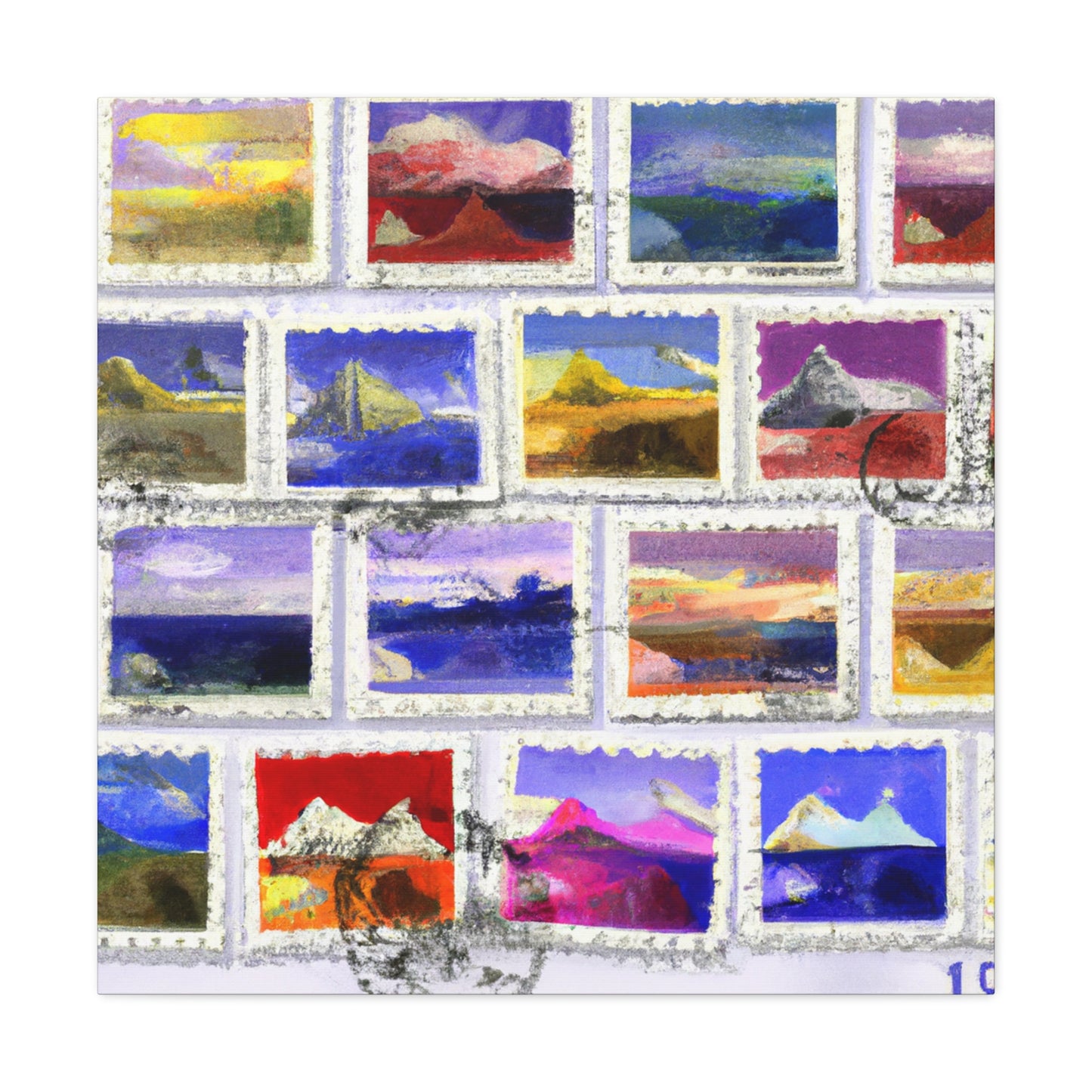 Globetrotting Stamps - Postage Stamp Collector Canvas Wall Art