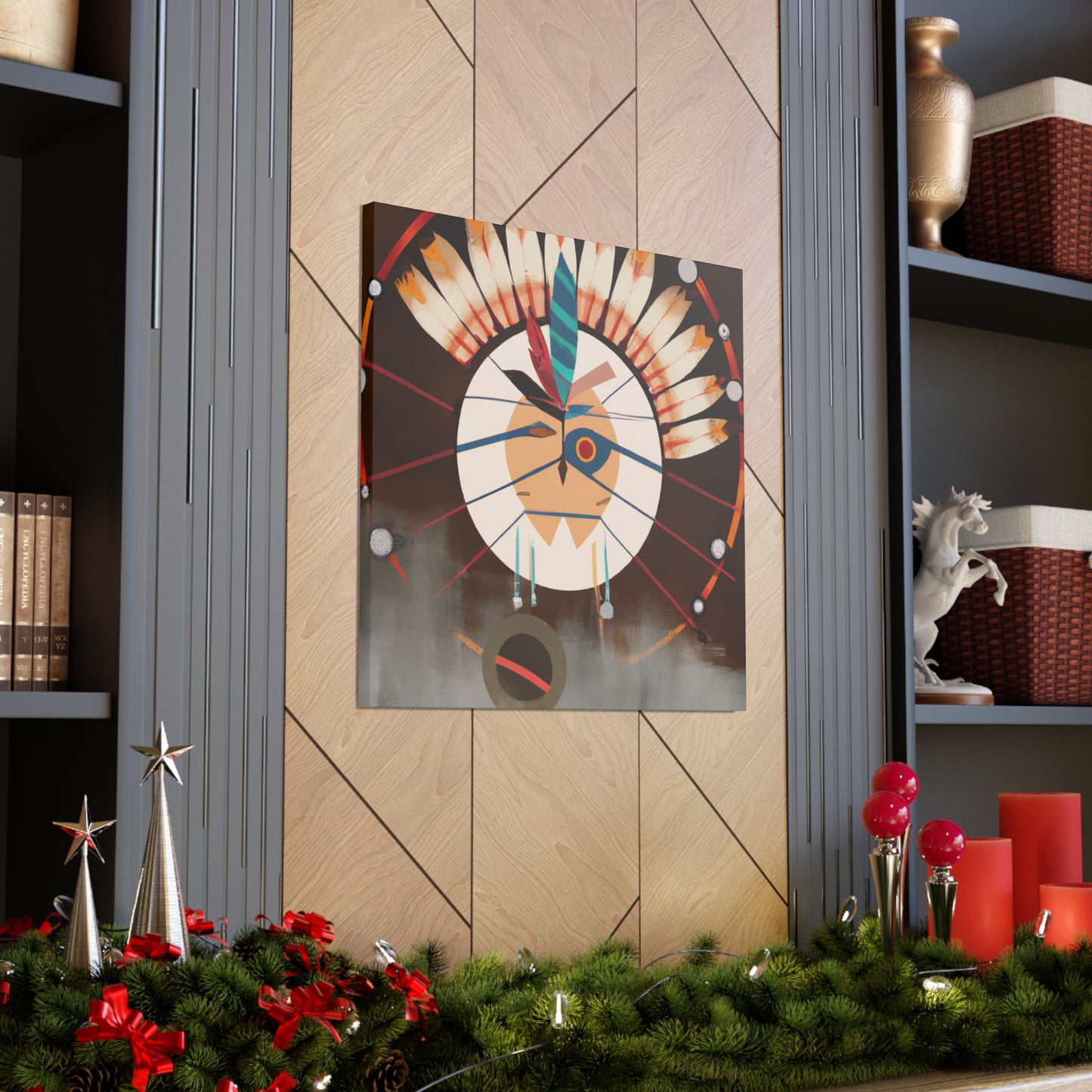 Running Elk - Native American Indian Canvas Wall Art