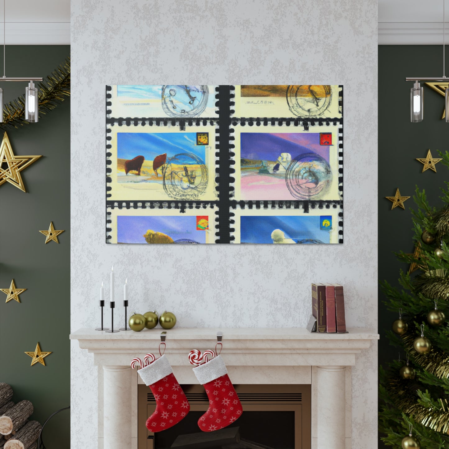 International Heritage Collection - Postage Stamp Collector Canvas Wall Art