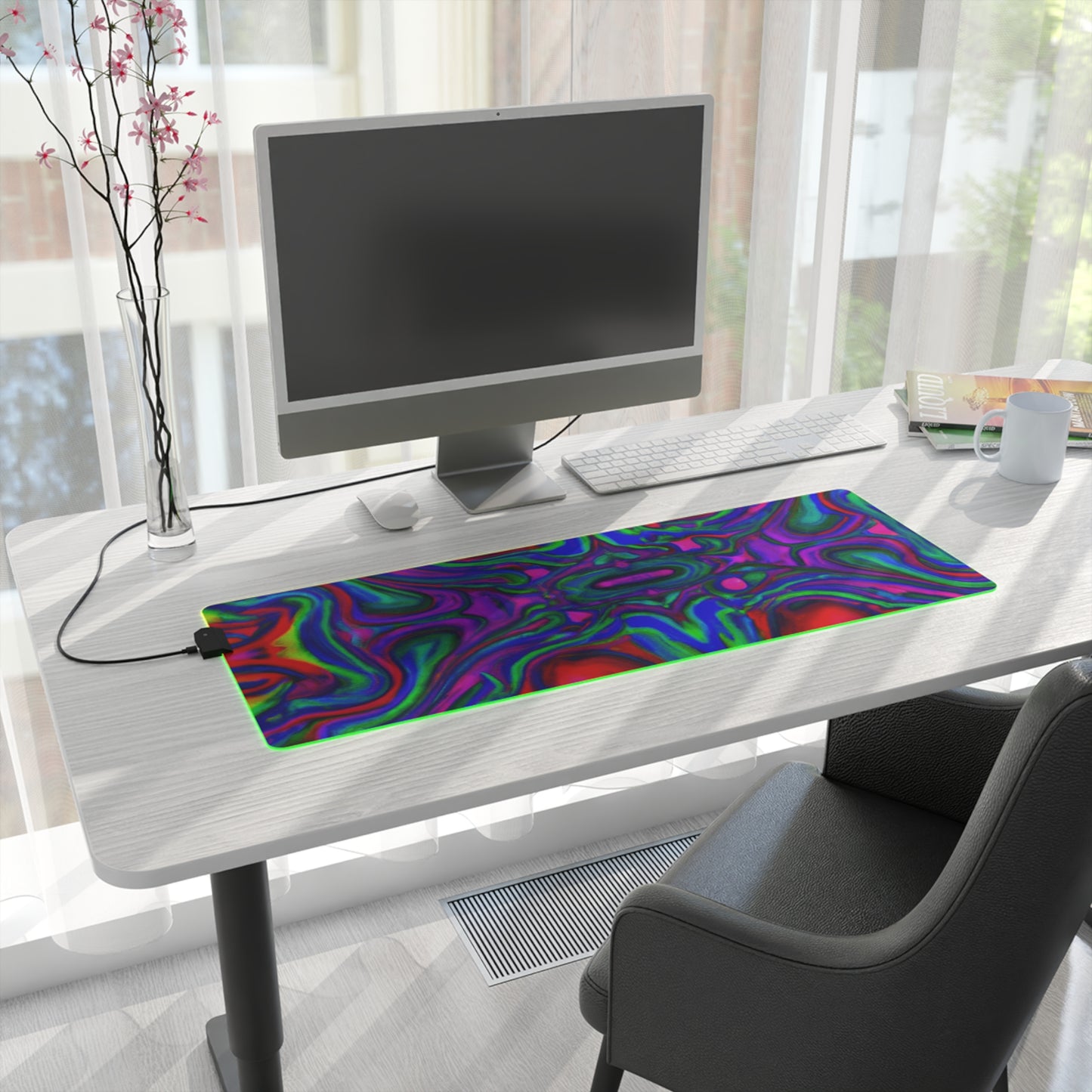 Ricky Rockett - Psychedelic Trippy LED Light Up Gaming Mouse Pad