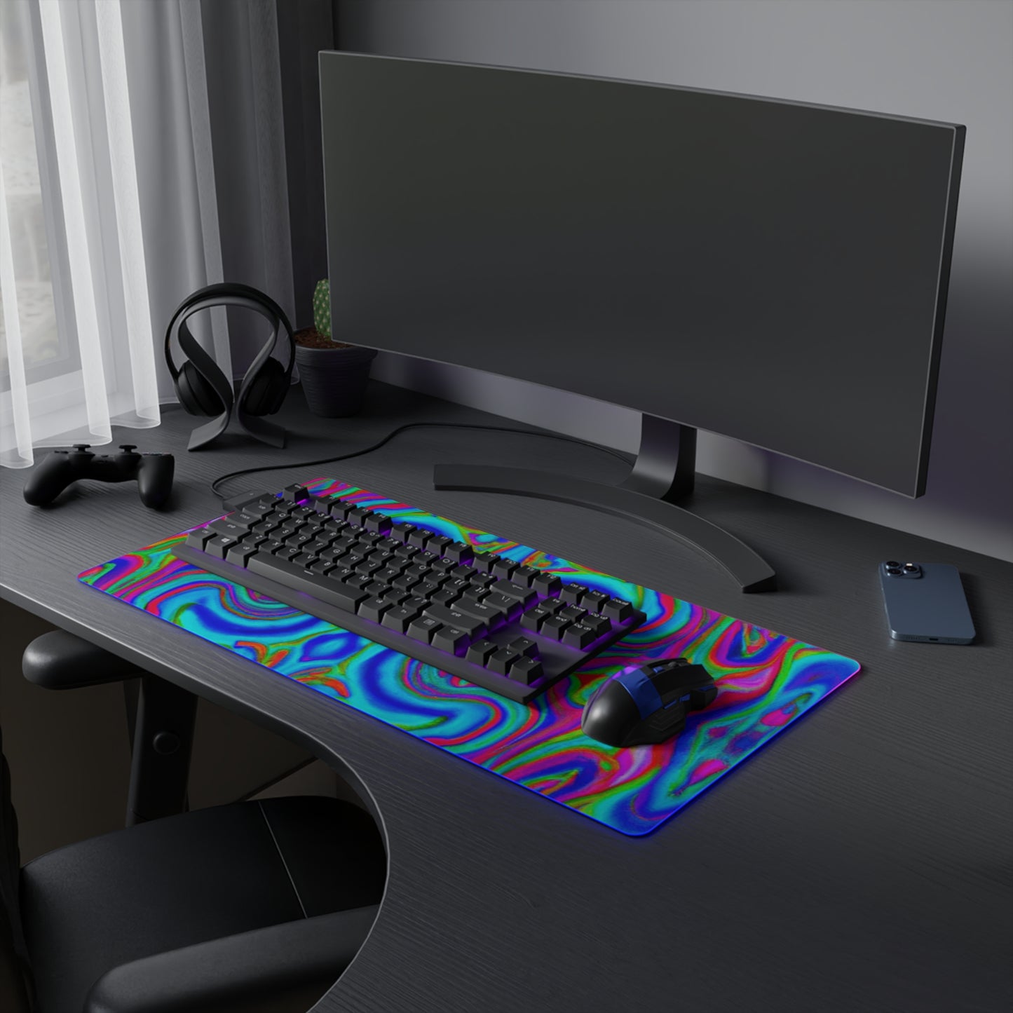 Flip Flap Phil - Psychedelic Trippy LED Light Up Gaming Mouse Pad