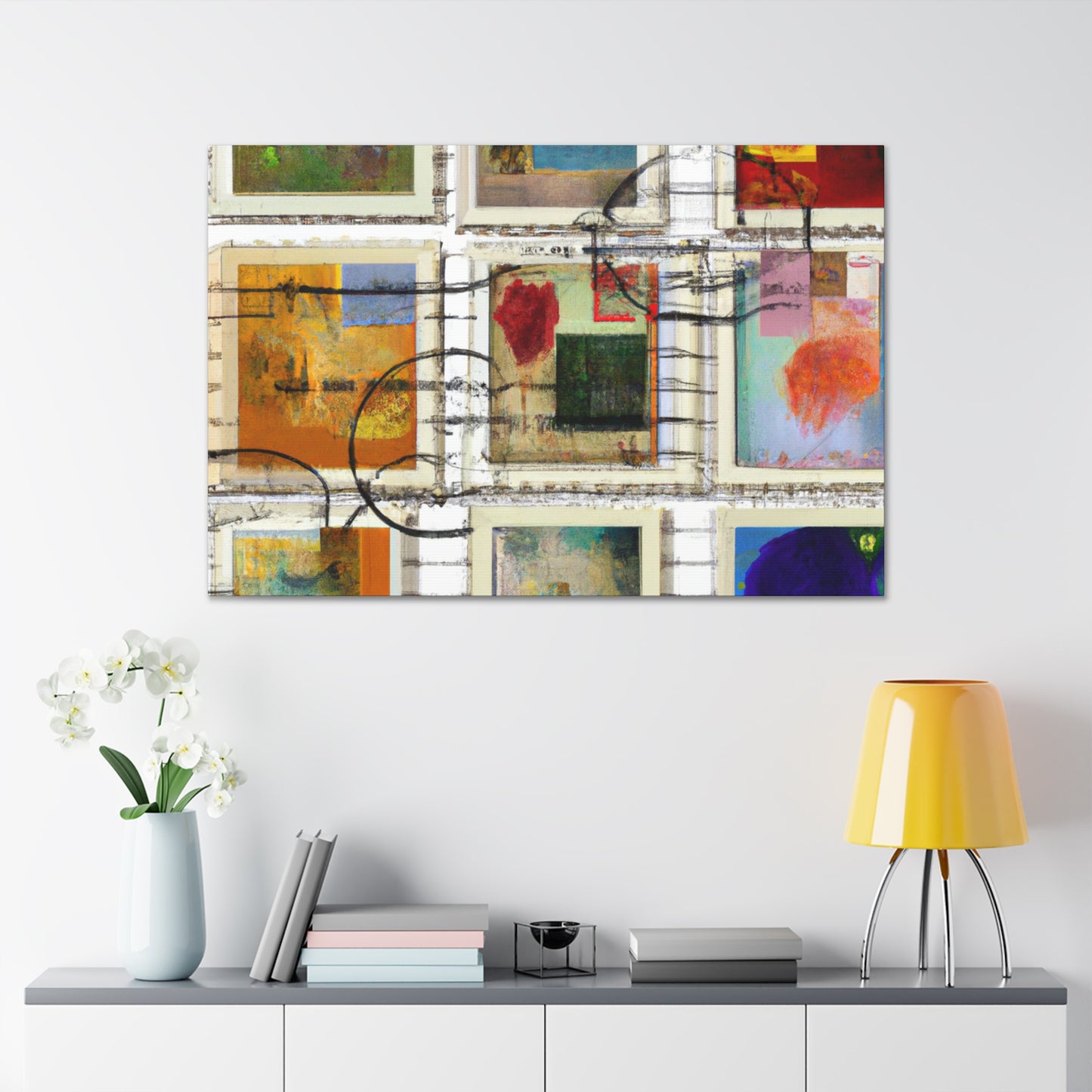 "Cultures and Continents" - Postage Stamp Collector Canvas Wall Art
