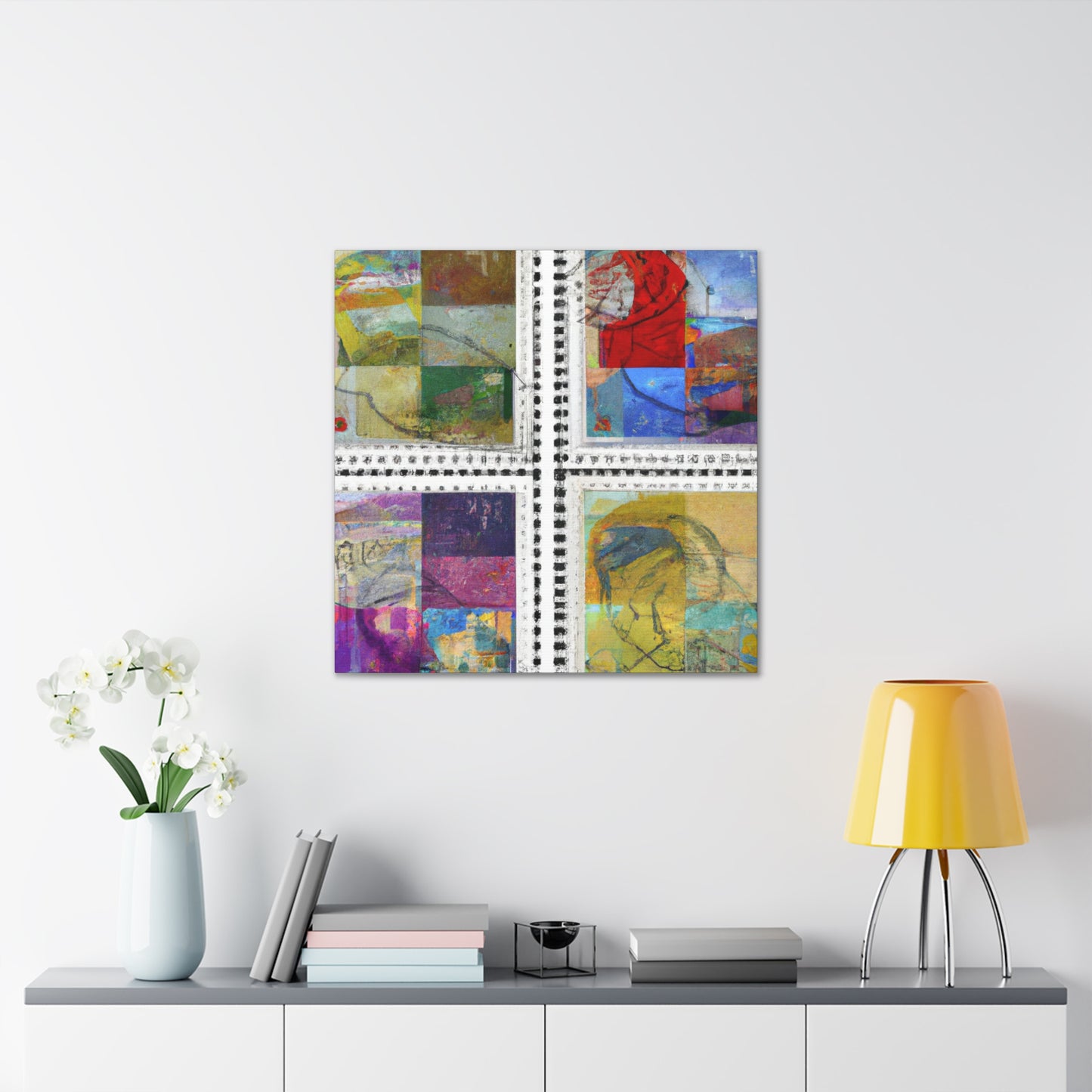 Global Gazers - Postage Stamp Collector Canvas Wall Art