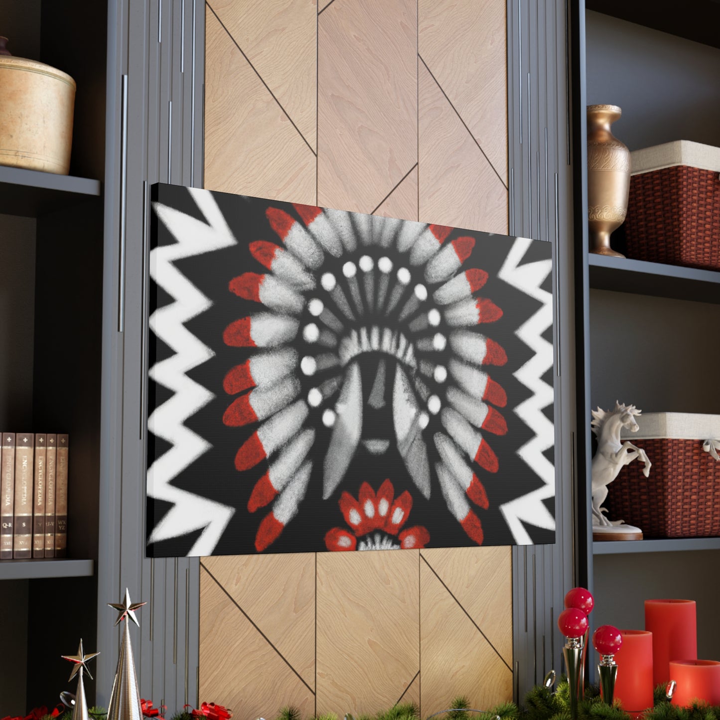 Running Elk - Native American Indian Canvas Wall Art