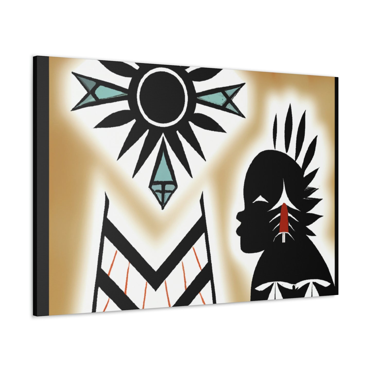 Chief Running Thunder. - Native American Indian Canvas Wall Art