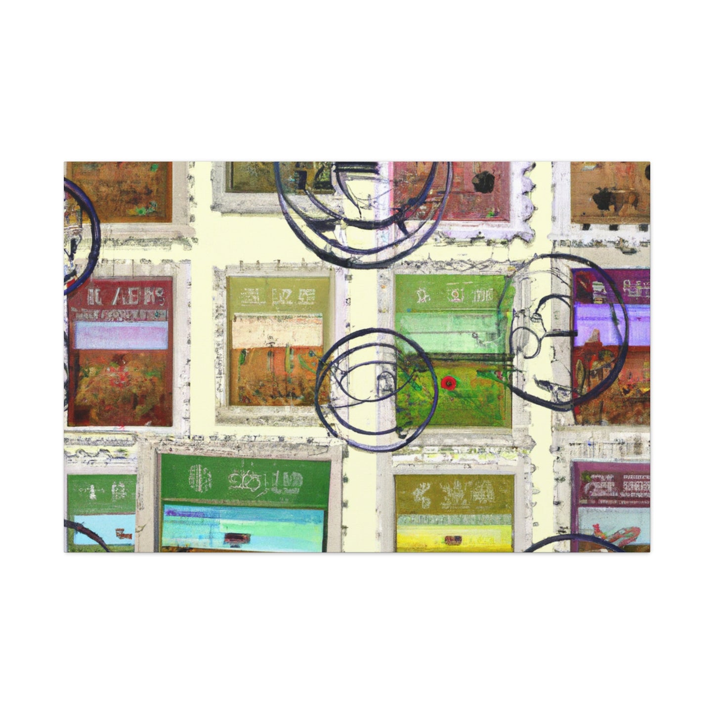 Global Adventurer Postage Stamps - Postage Stamp Collector Canvas Wall Art