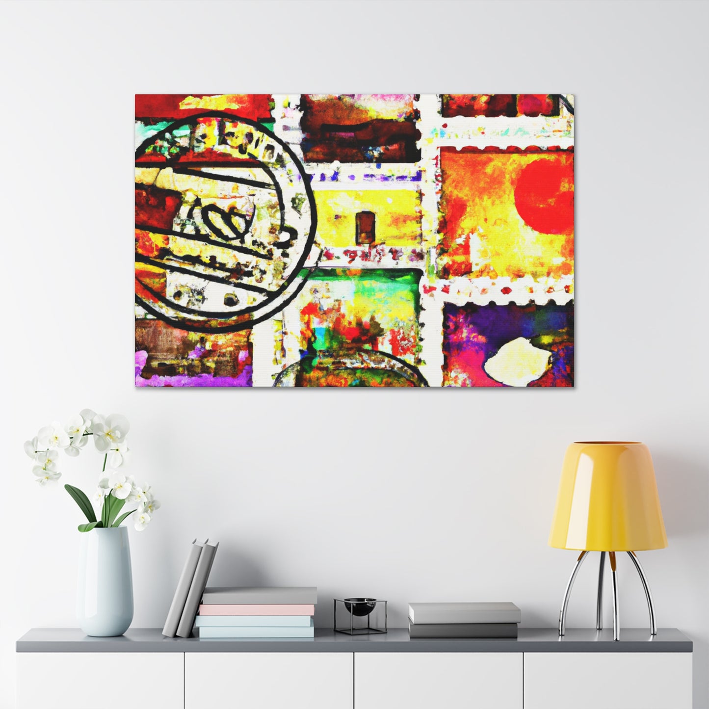 Timeless Treasures: Global Philatelic Stamps. - Postage Stamp Collector Canvas Wall Art