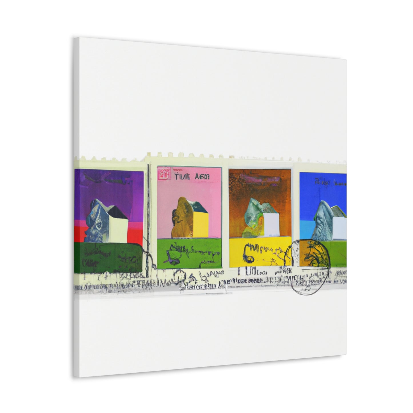 Global Postage Express Series. - Postage Stamp Collector Canvas Wall Art