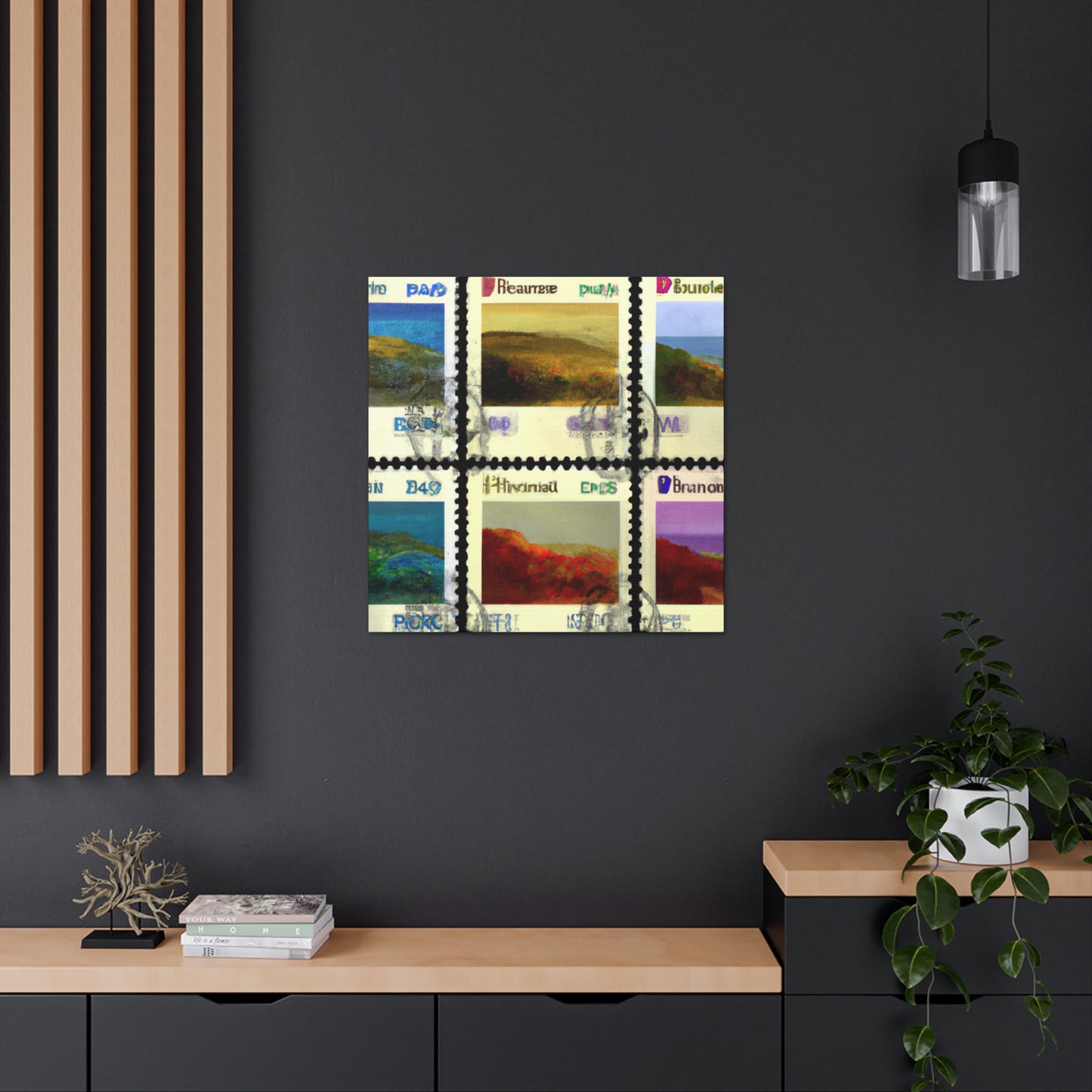 World Tour stamps - Postage Stamp Collector Canvas Wall Art