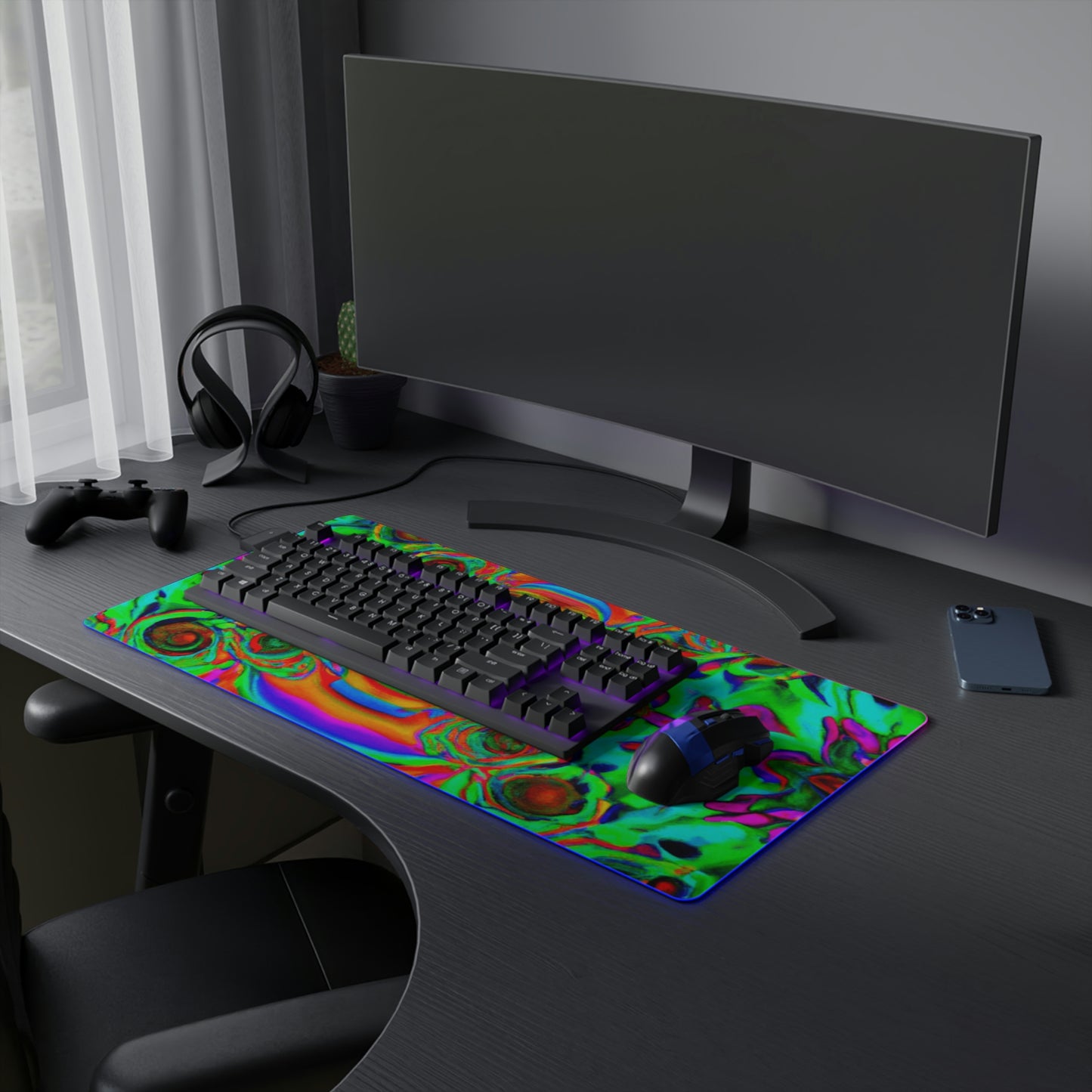 Bunny Blips - Psychedelic Trippy LED Light Up Gaming Mouse Pad