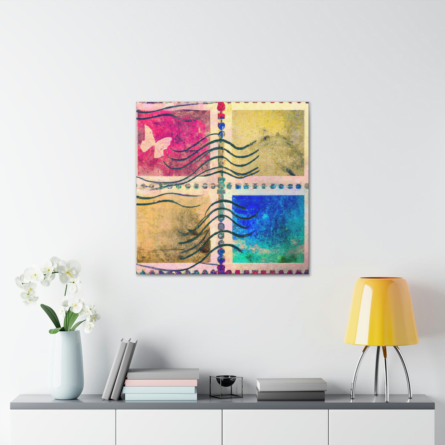"Global Exploration" - Postage Stamp Collector Canvas Wall Art