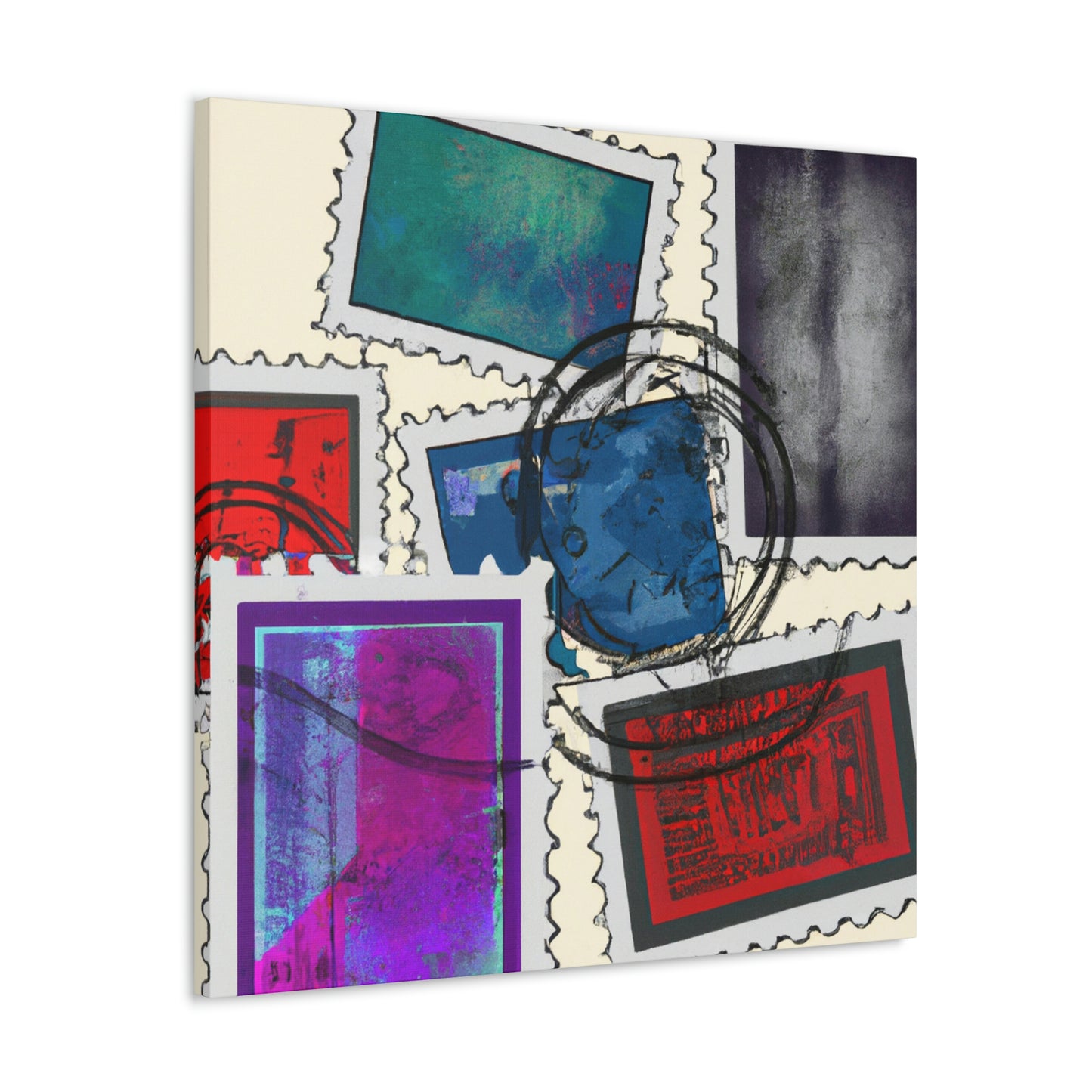 Global Celebrations Stamp Series - Postage Stamp Collector Canvas Wall Art