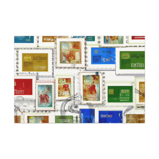 "Globe-trotting Postage" - Postage Stamp Collector Canvas Wall Art