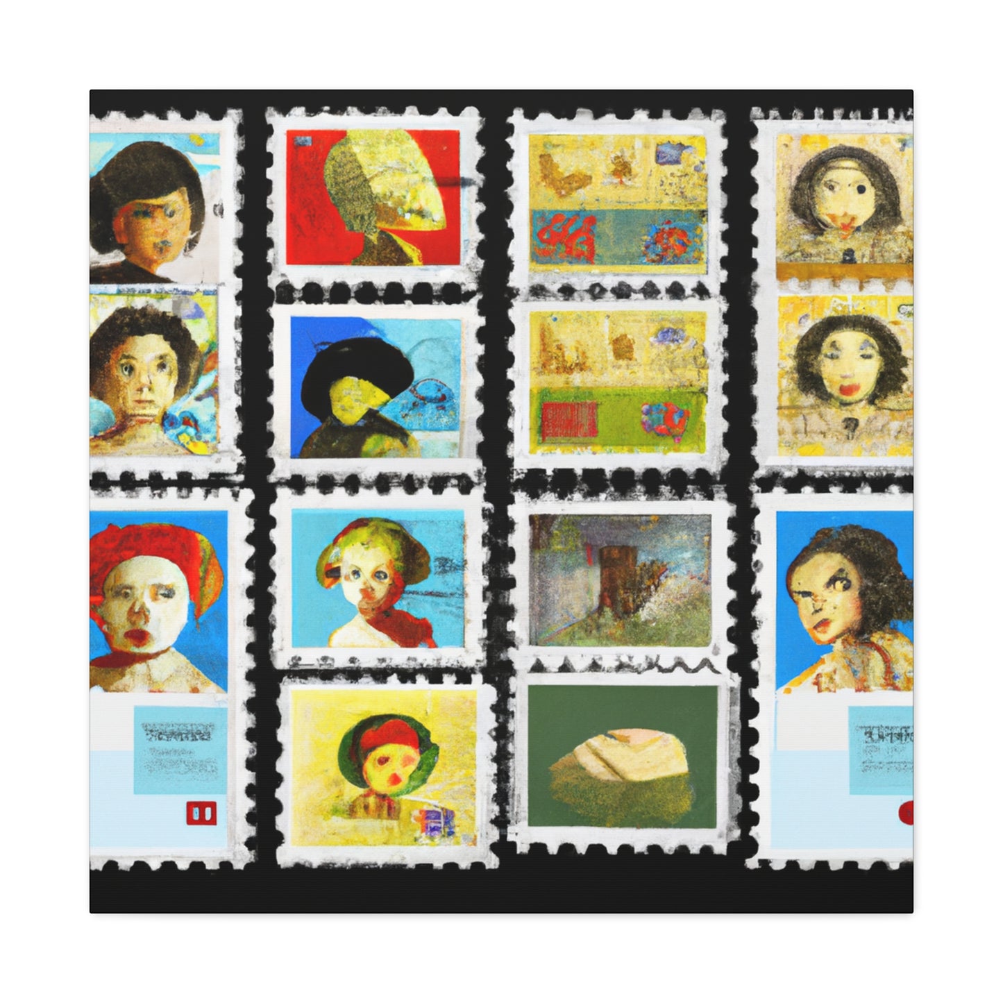 Global Heritage Stamps - Postage Stamp Collector Canvas Wall Art