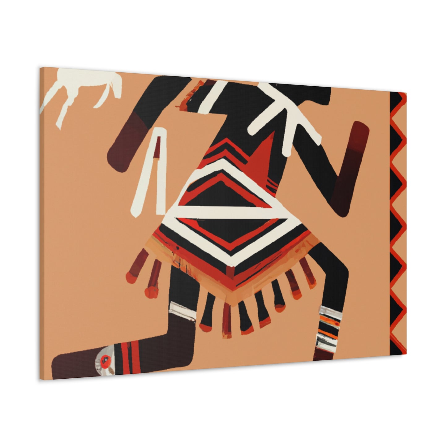 Minko Red Feather - Native American Indian Canvas Wall Art