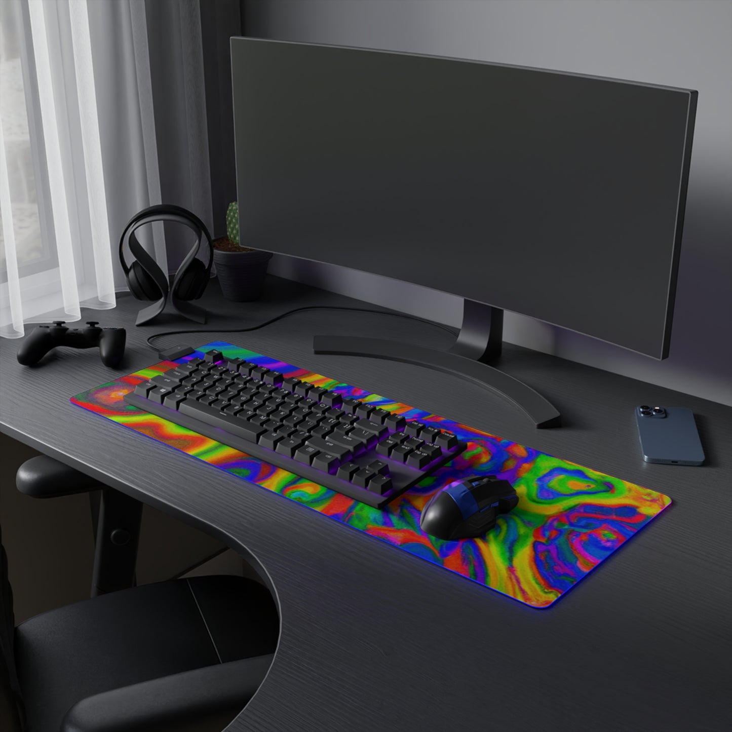 Johnny Jetpack - Psychedelic Trippy LED Light Up Gaming Mouse Pad