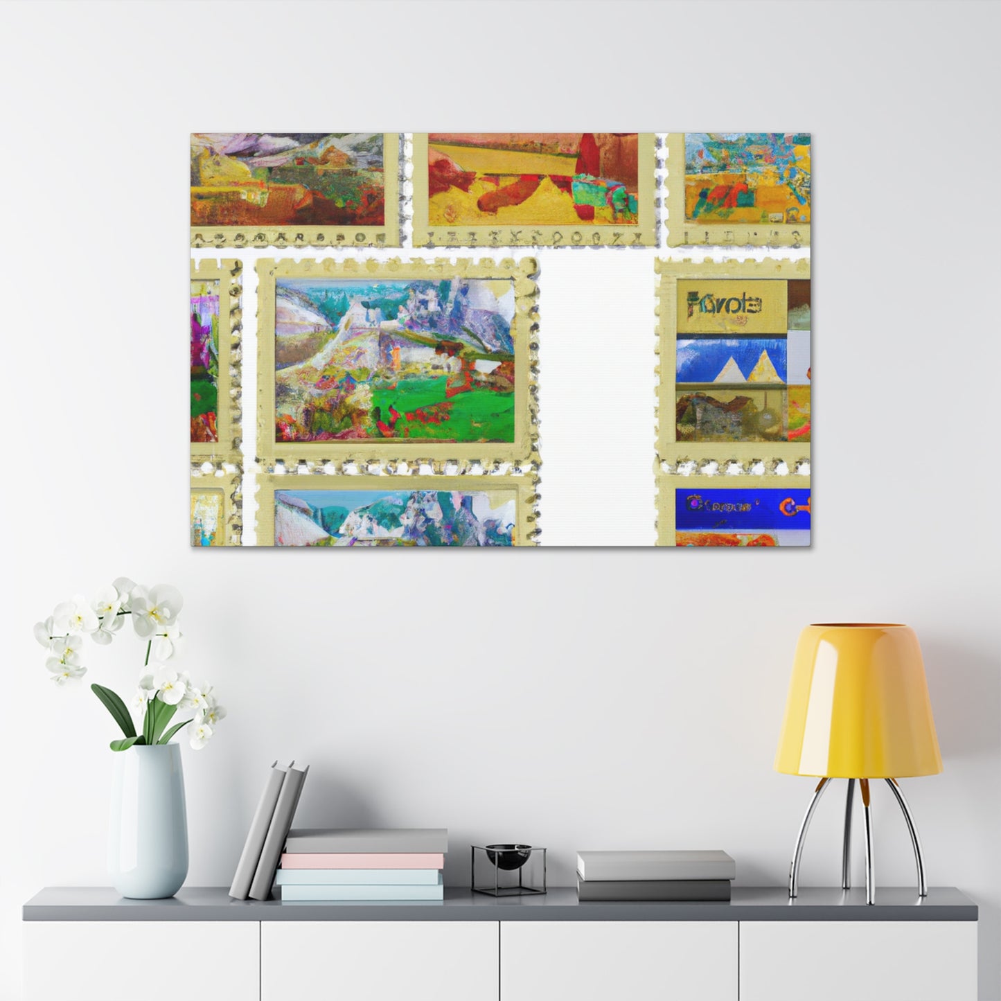 "Global Expressions" - Postage Stamp Collector Canvas Wall Art