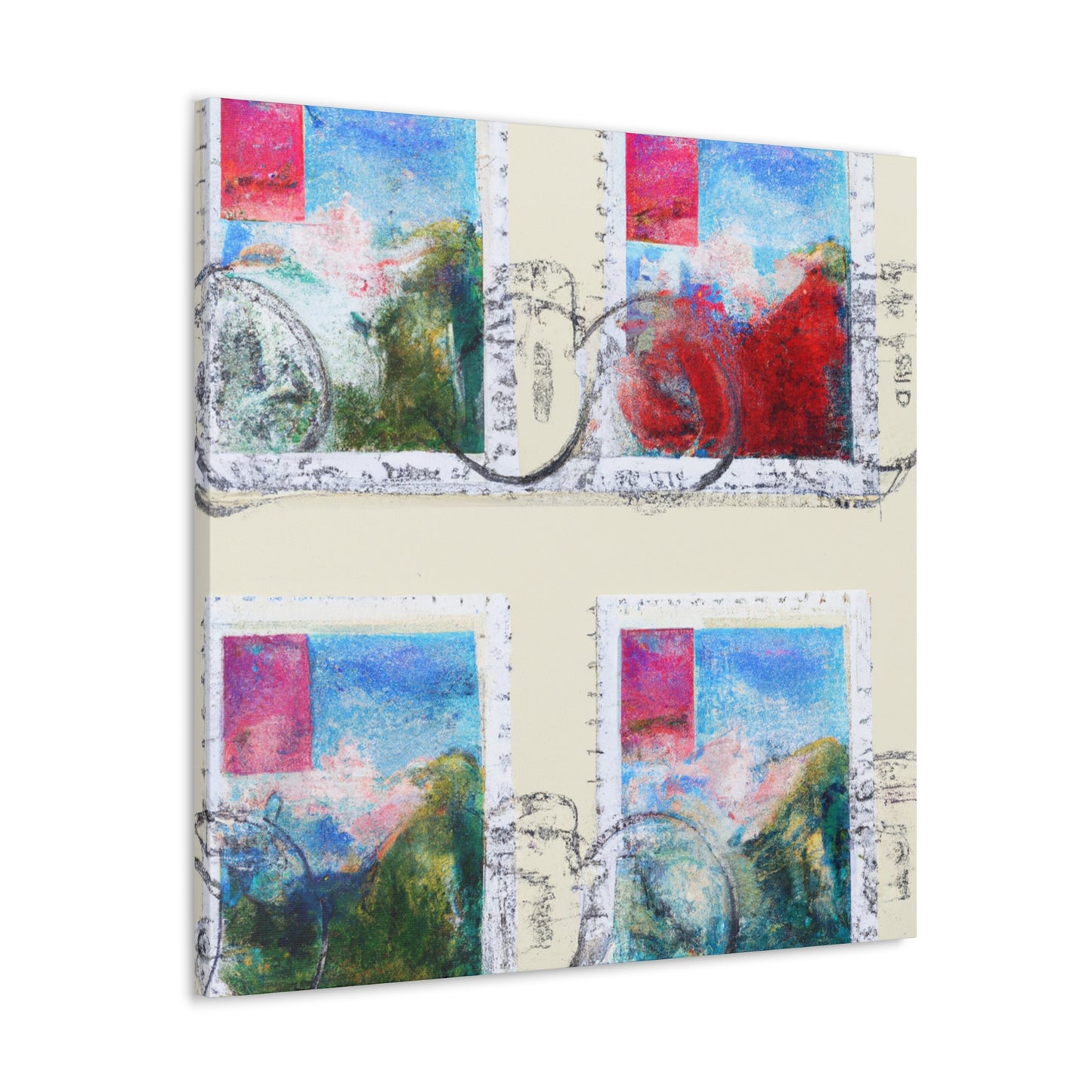 "Cultural Wonders of the World" - Postage Stamp Collector Canvas Wall Art