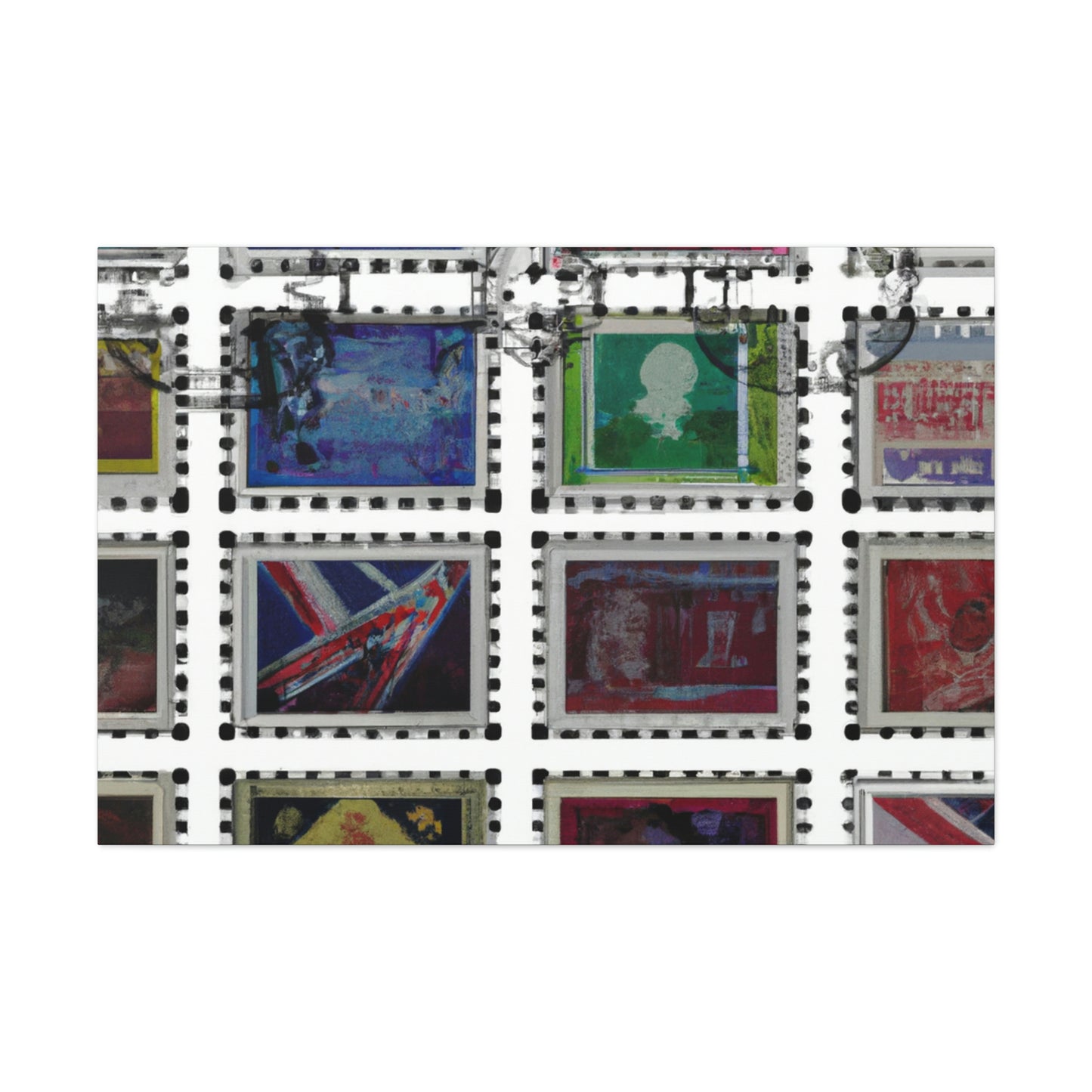Travelling World Stamps - Postage Stamp Collector Canvas Wall Art