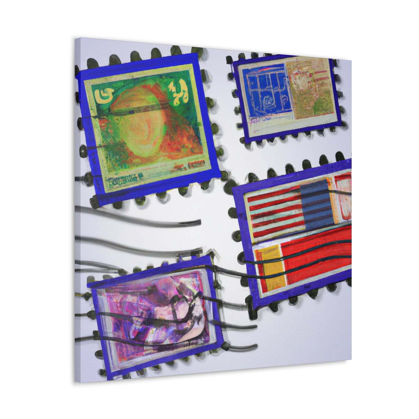 World Heritage Postage Collection - Postage Stamp Collector Canvas Wall Art