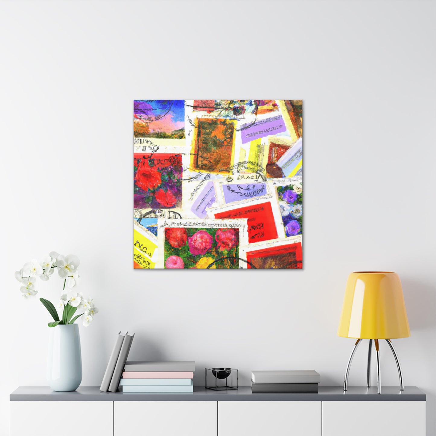 Global Explorer Stamps - Postage Stamp Collector Canvas Wall Art