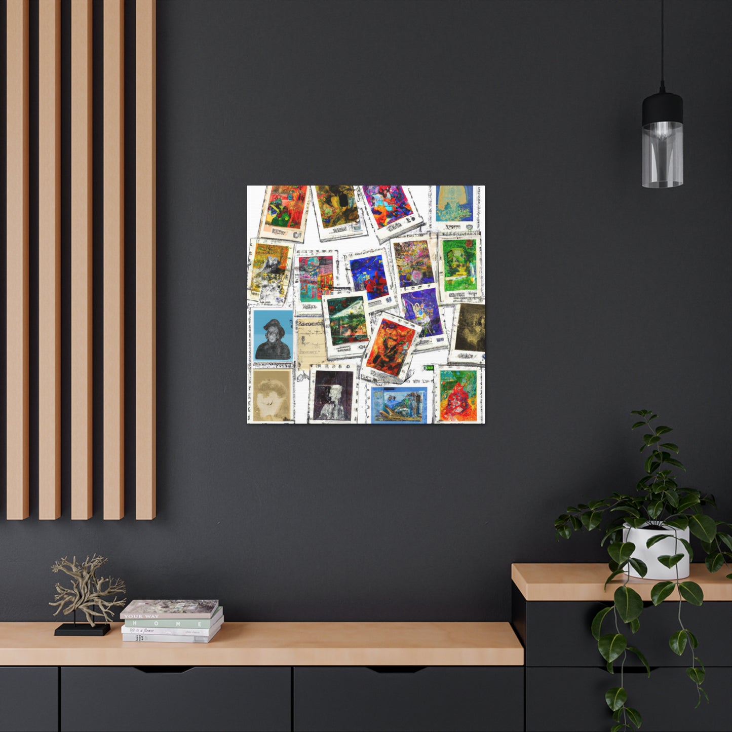 Global Harmony Stamps - Postage Stamp Collector Canvas Wall Art