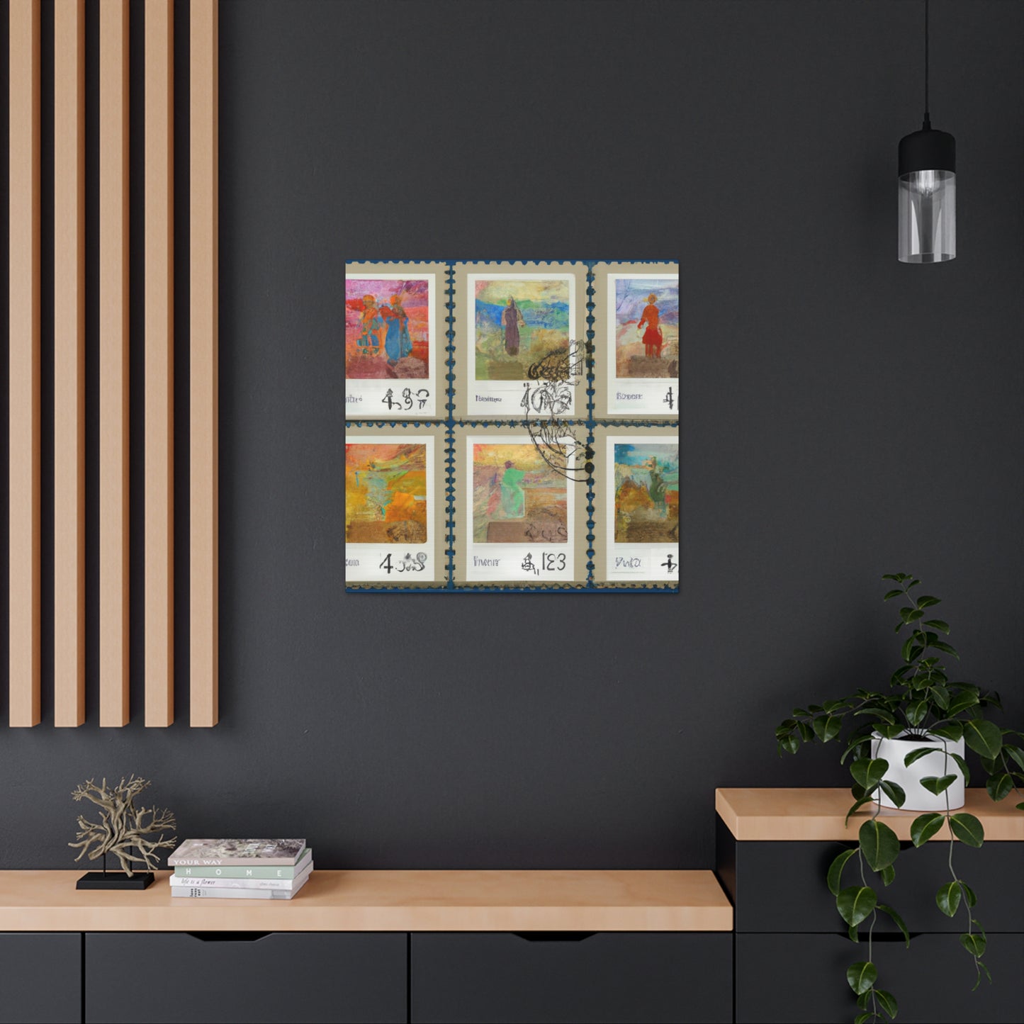 Global Stamp Collection - Postage Stamp Collector Canvas Wall Art