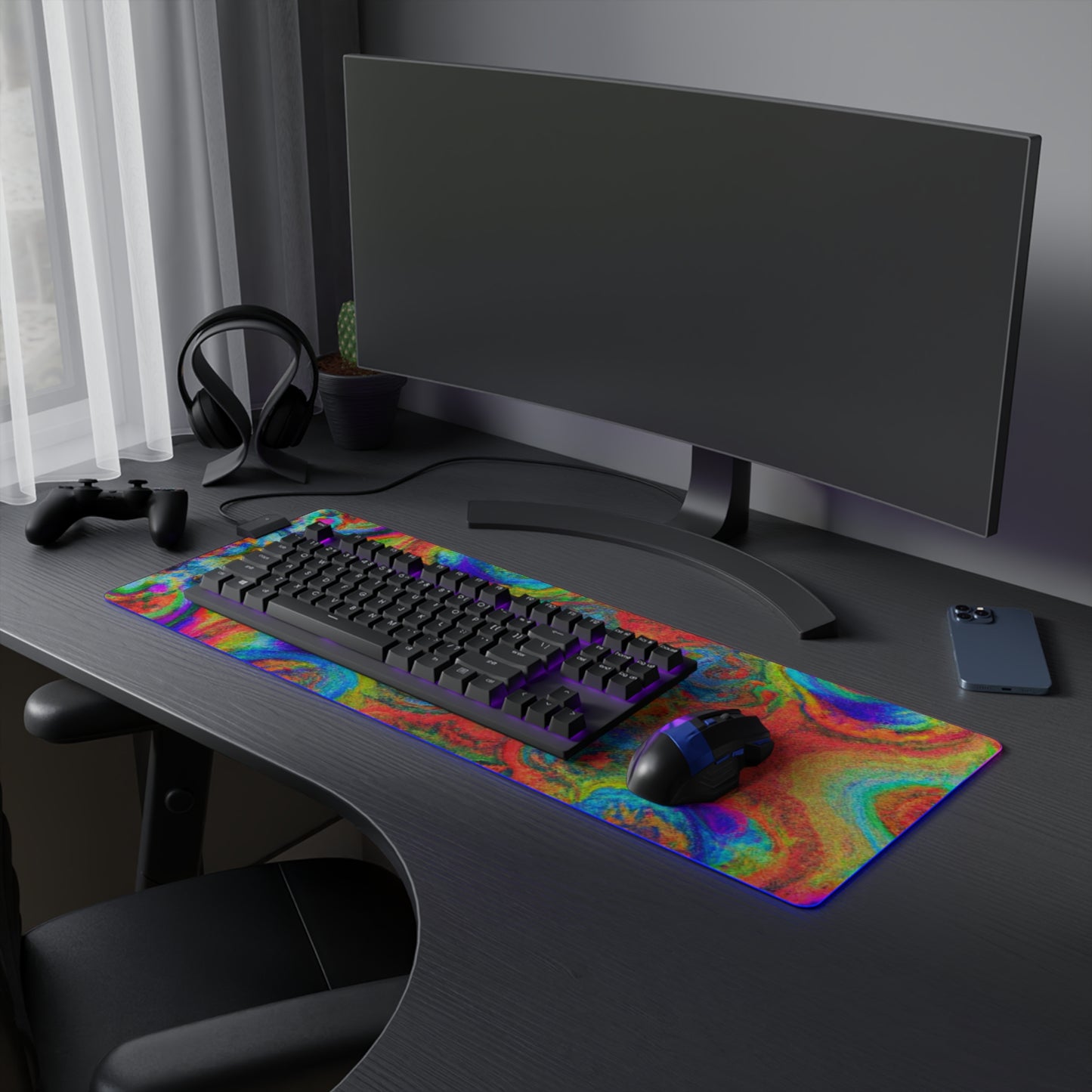 Jasper Punchyford - Psychedelic Trippy LED Light Up Gaming Mouse Pad