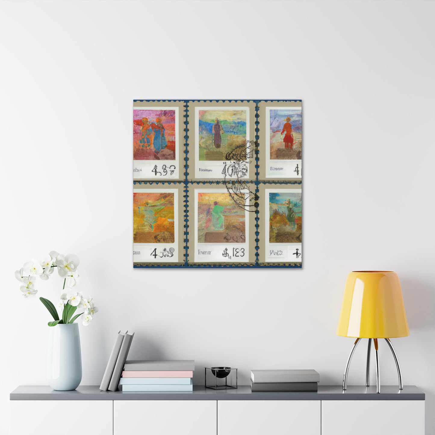 Global Stamp Collection - Postage Stamp Collector Canvas Wall Art