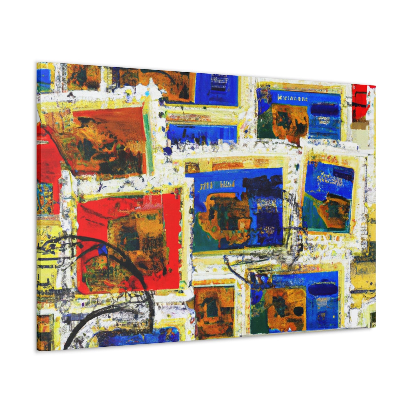 Global Collectibles: A World of Stamps. - Postage Stamp Collector Canvas Wall Art