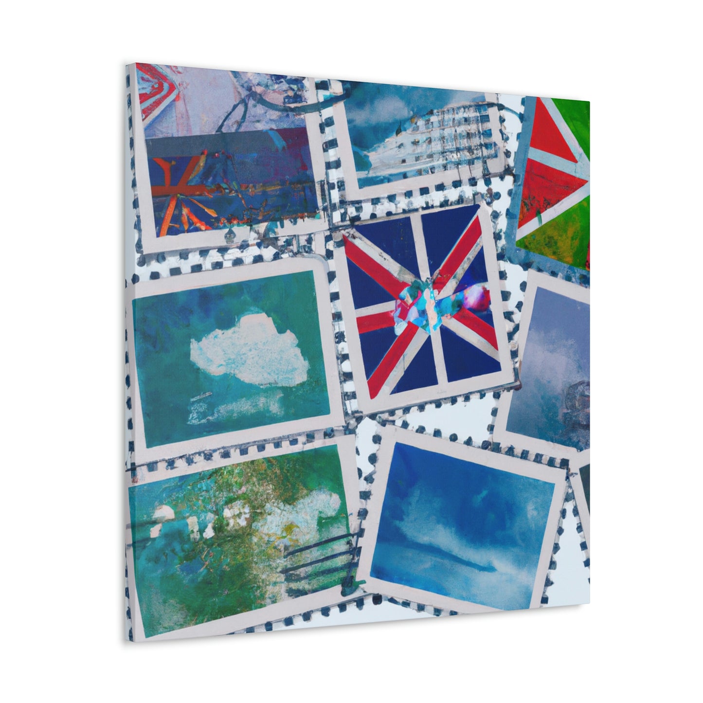 Global Souvenir Stamps - Postage Stamp Collector Canvas Wall Art